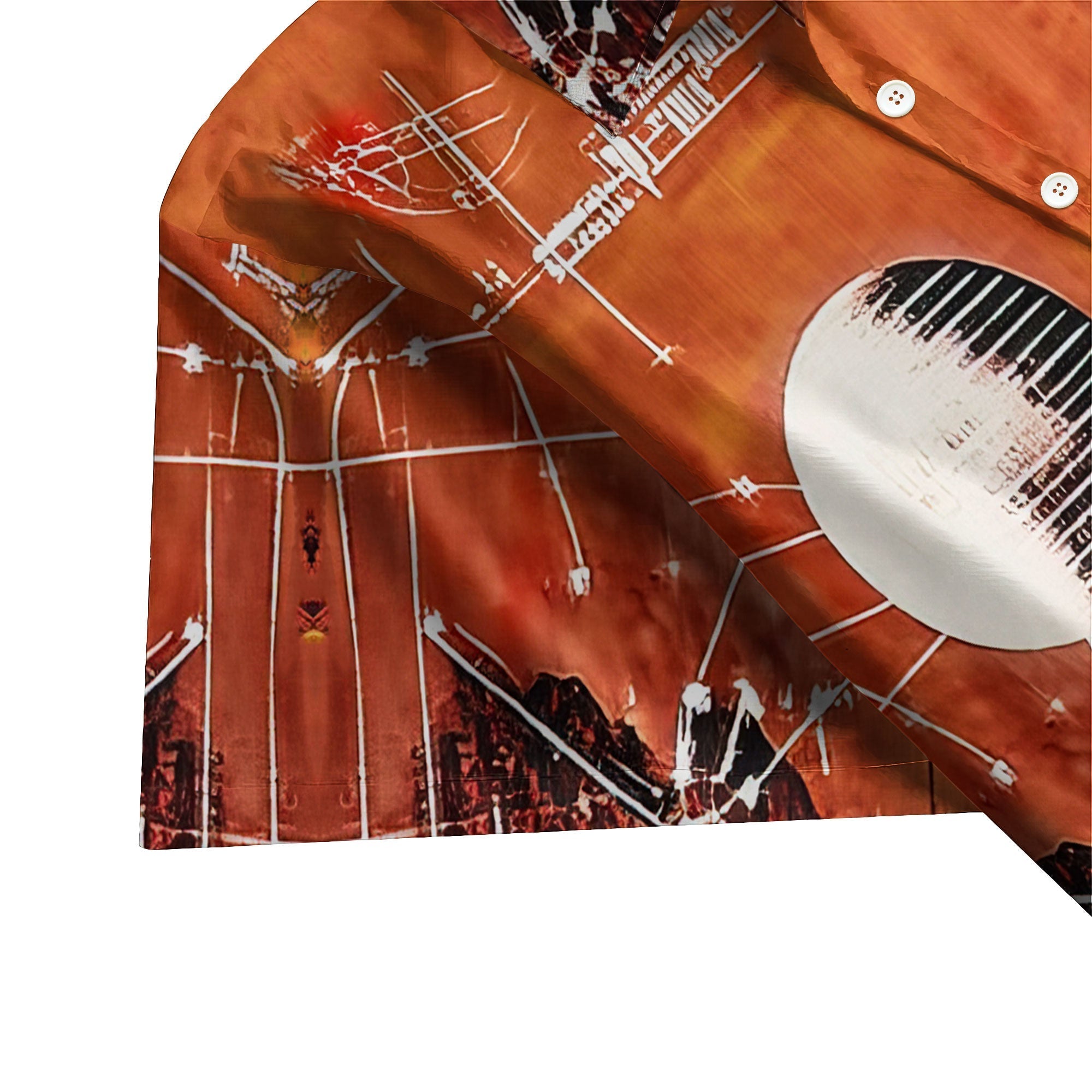 Landscape Nerdy Retro Space Button Up Shirt