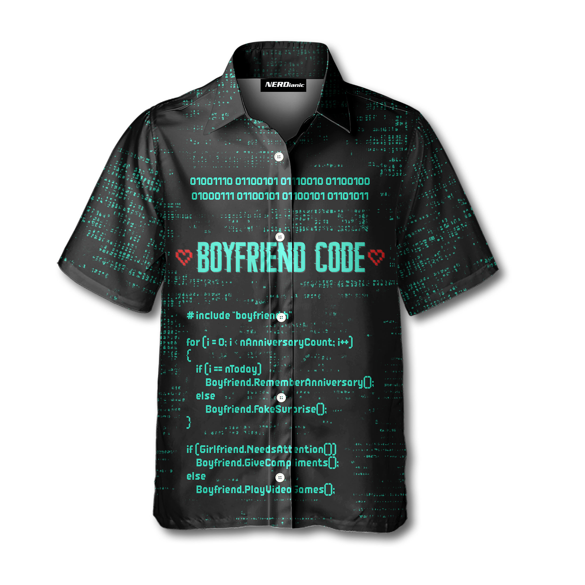 Boyfriend Code Science Button Up Shirts