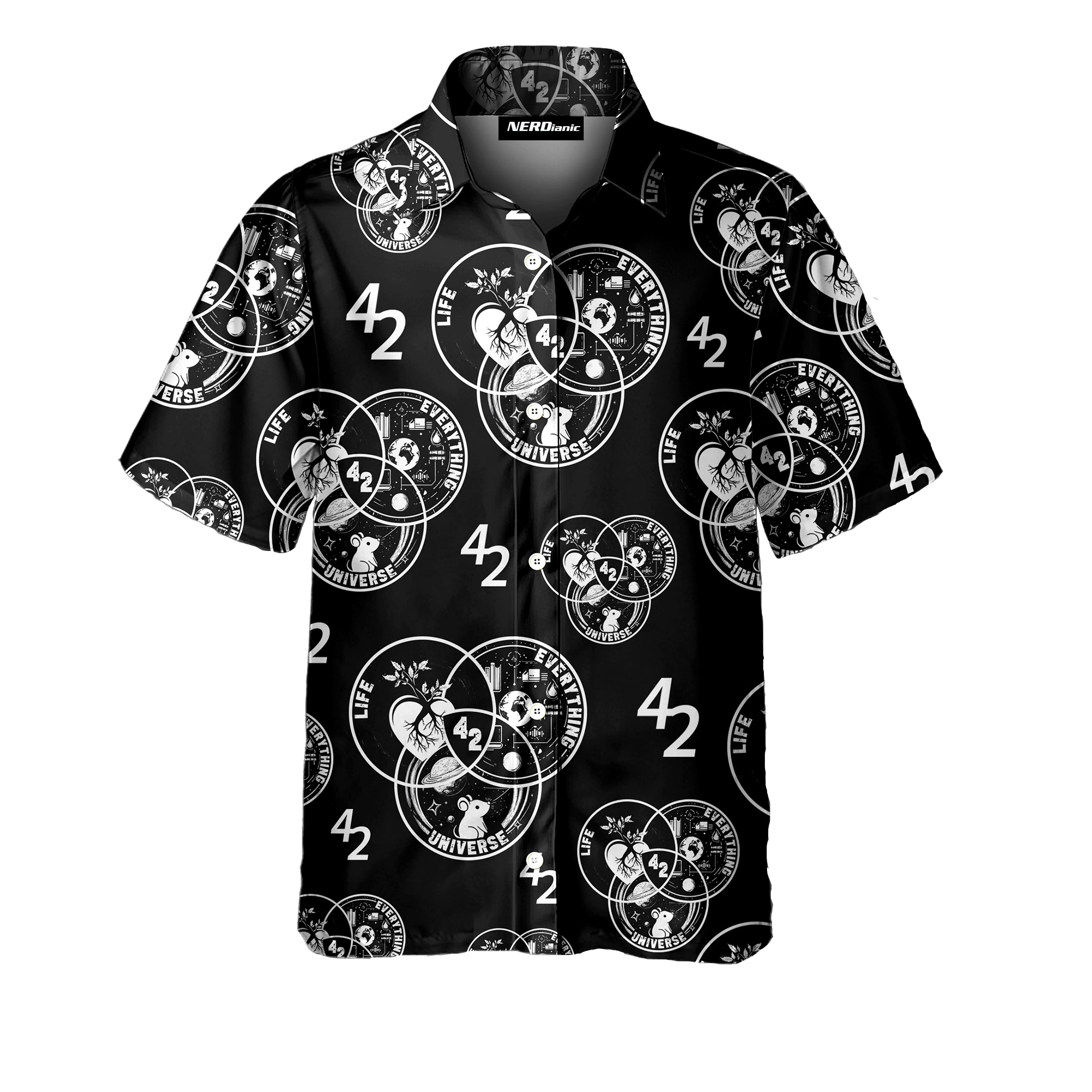 Math Retro Space Button Up Shirt