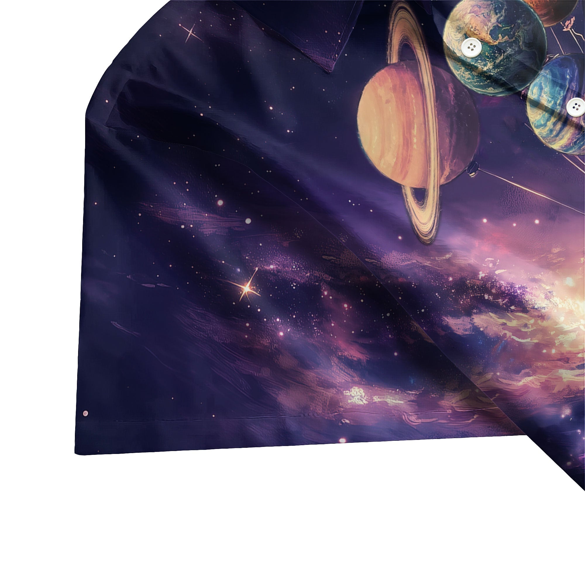Astronaut Galaxy Nerdy Retro Space Button Up Shirt