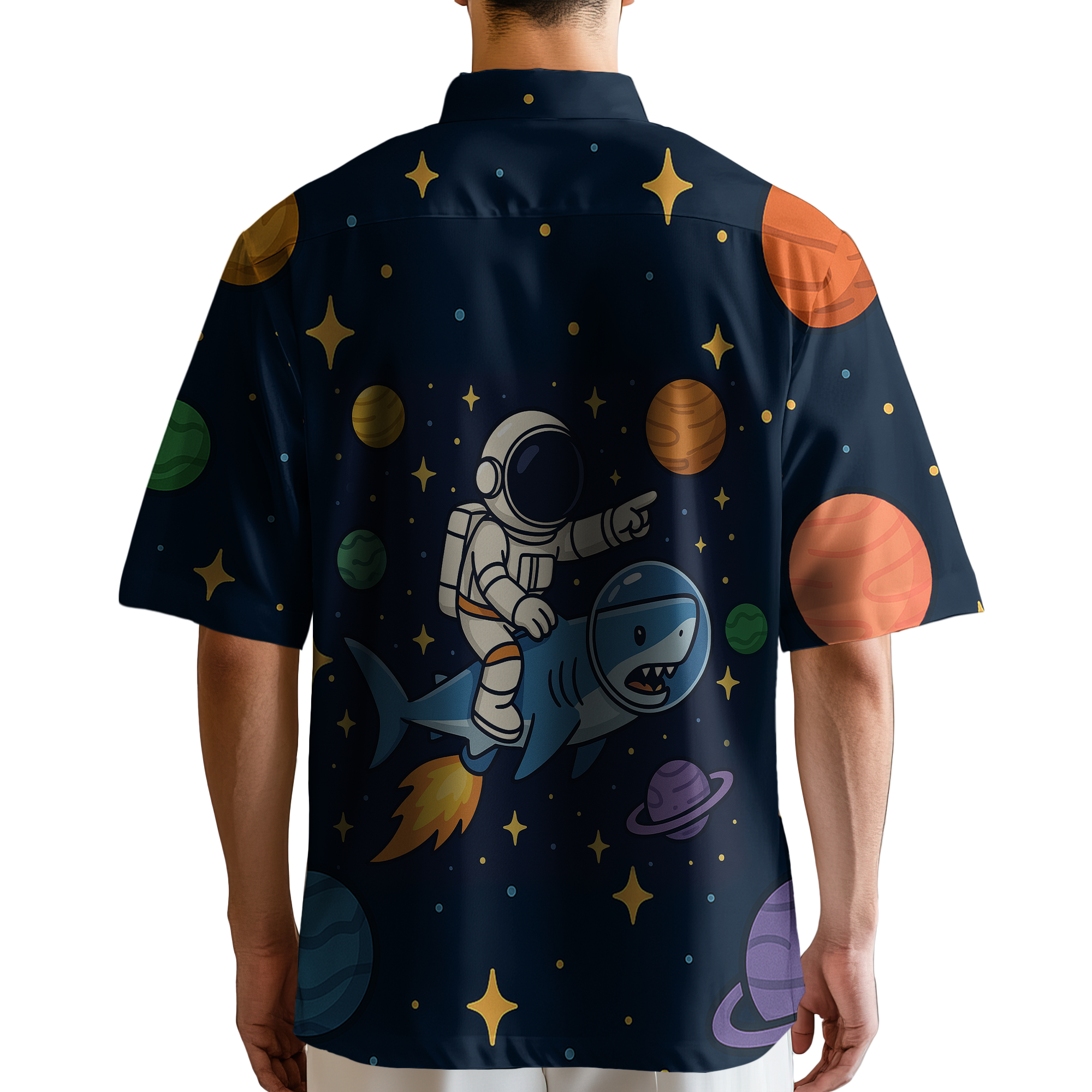 Astronaut Galaxy Space Retro Space Button Up Shirt