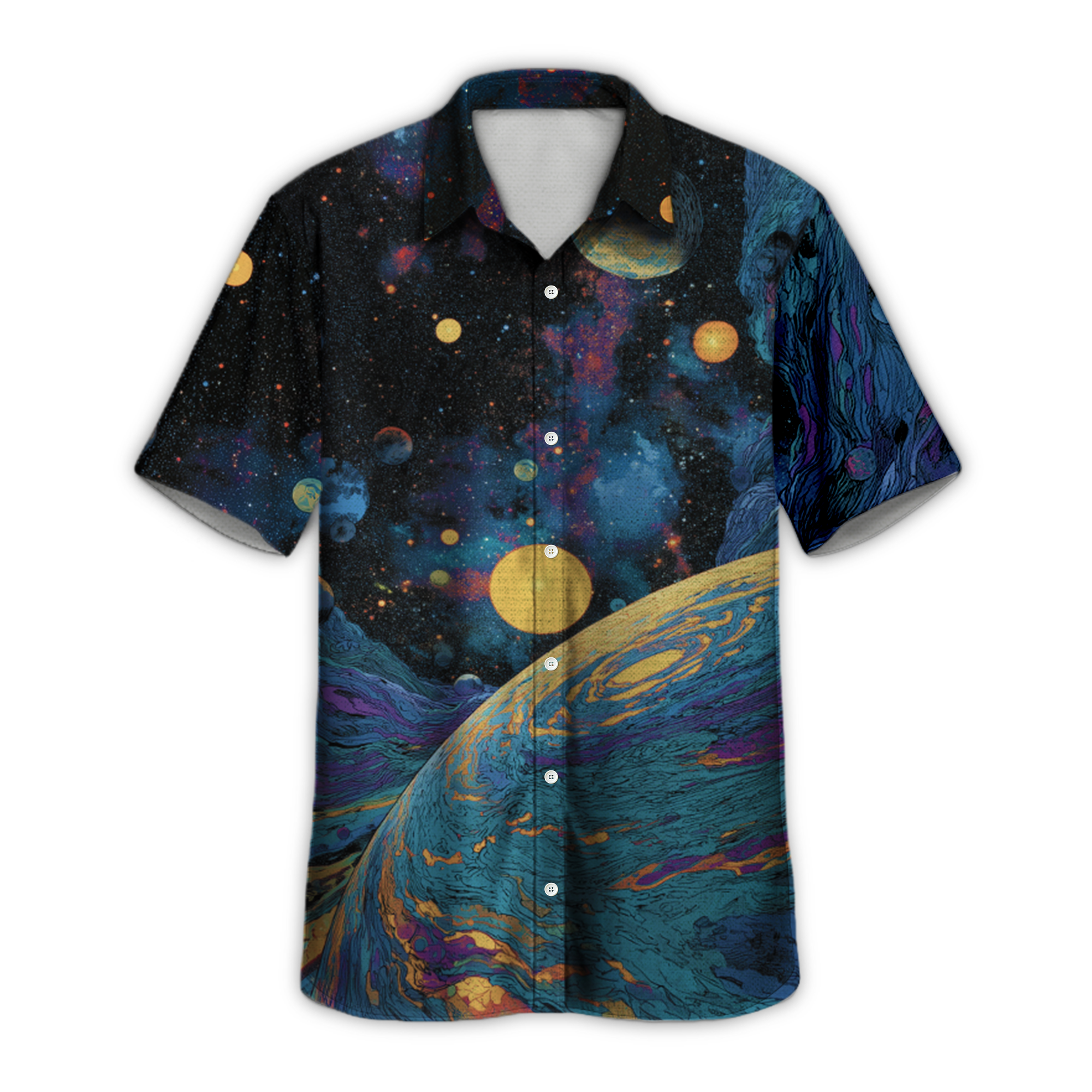 Deep Universe Retro Space Button Up Shirt