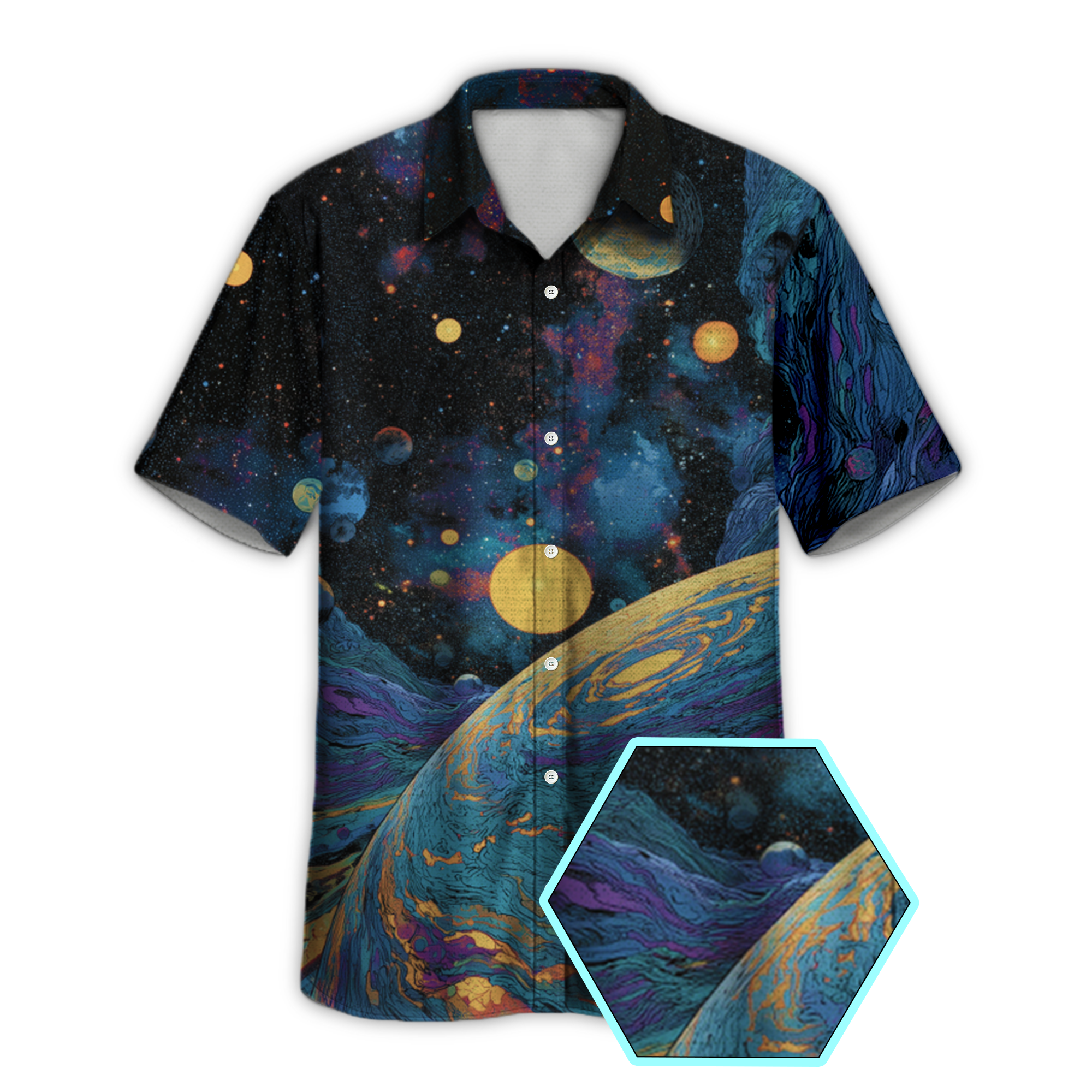 Deep Universe Retro Space Button Up Shirt