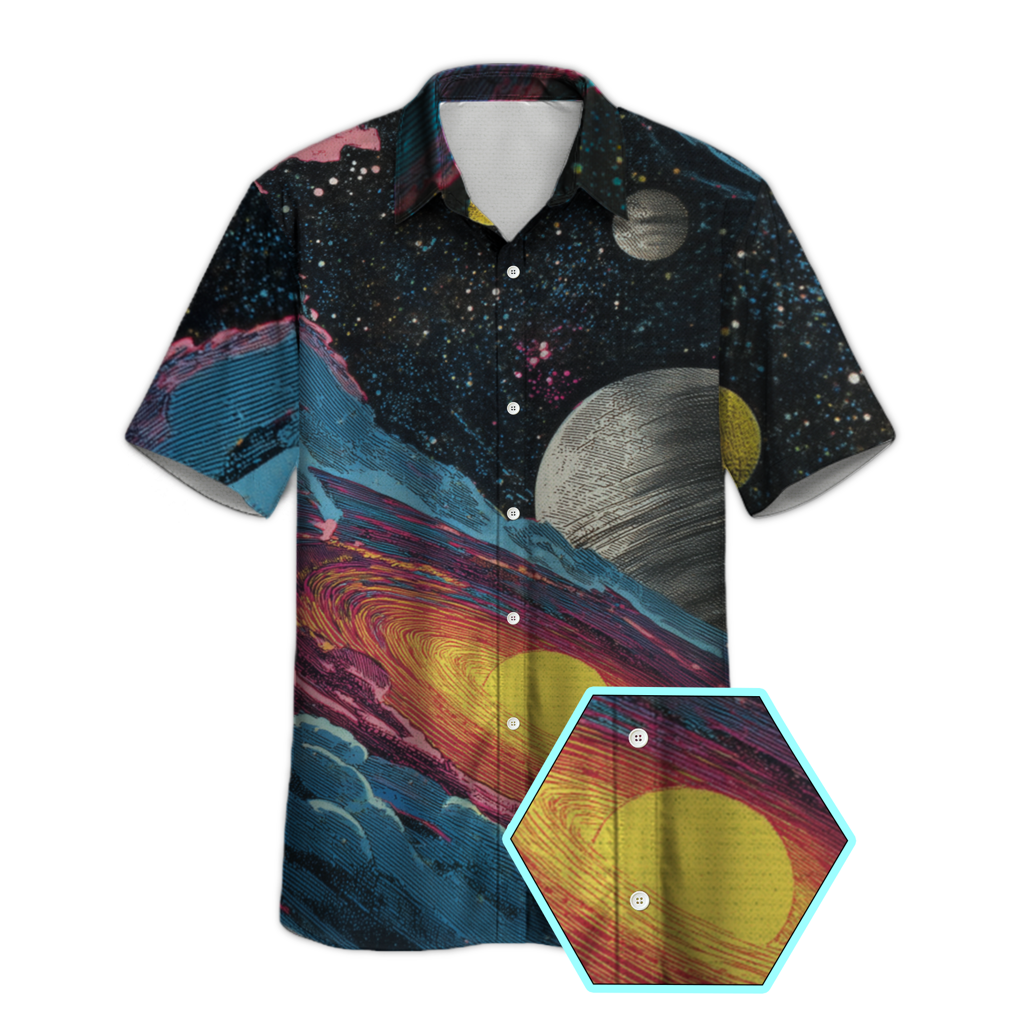 Vortex Galaxy Retro Space Button Up Shirt