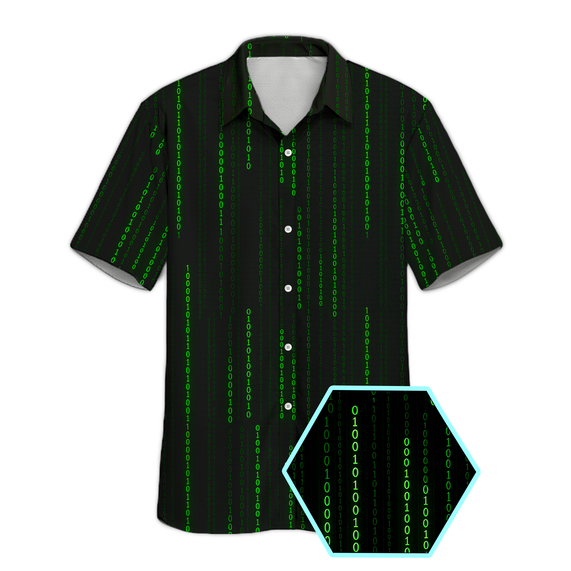 Binary Flow Technology Button Up Shirt