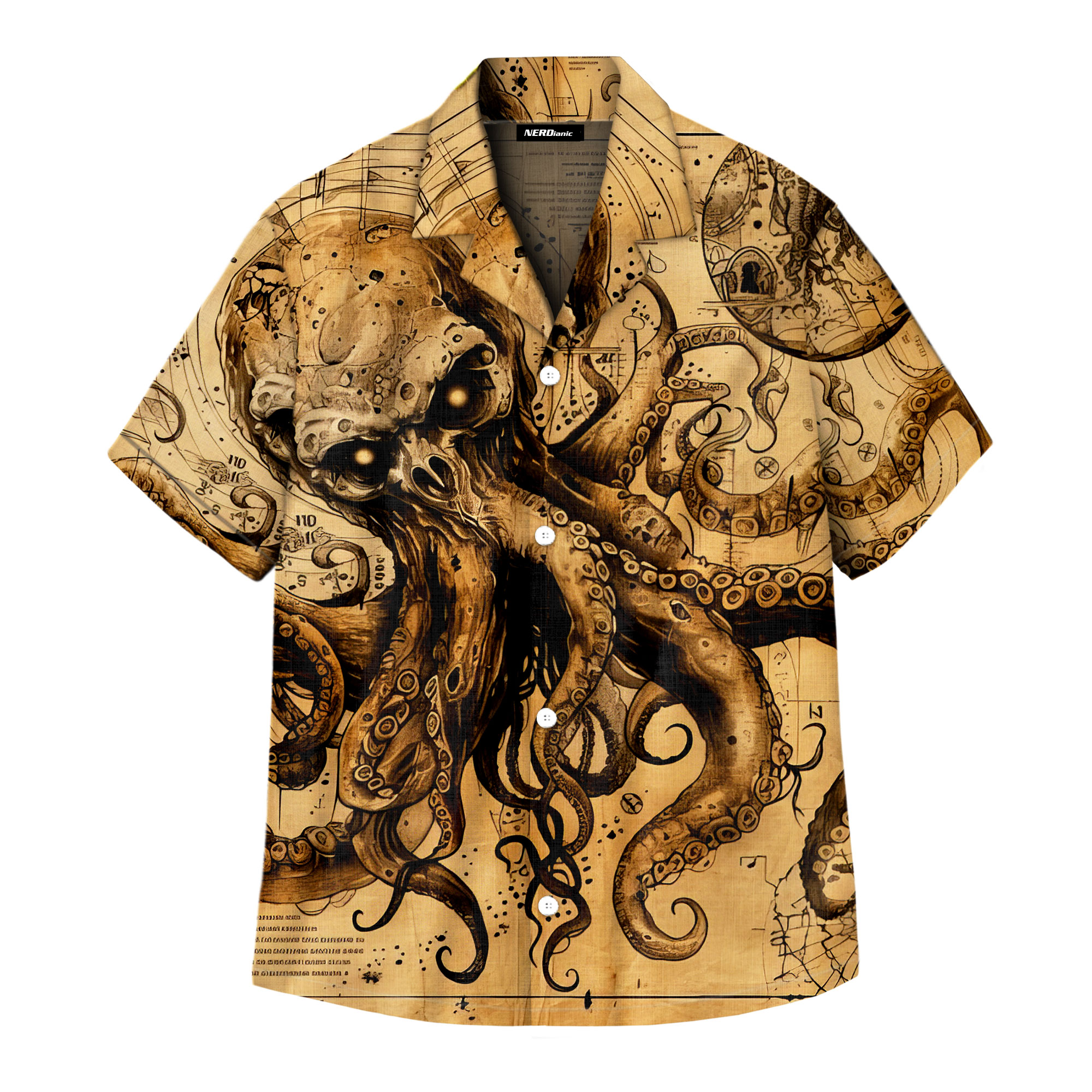 Brown Giant Octopus Geek Hawaiian Shirt
