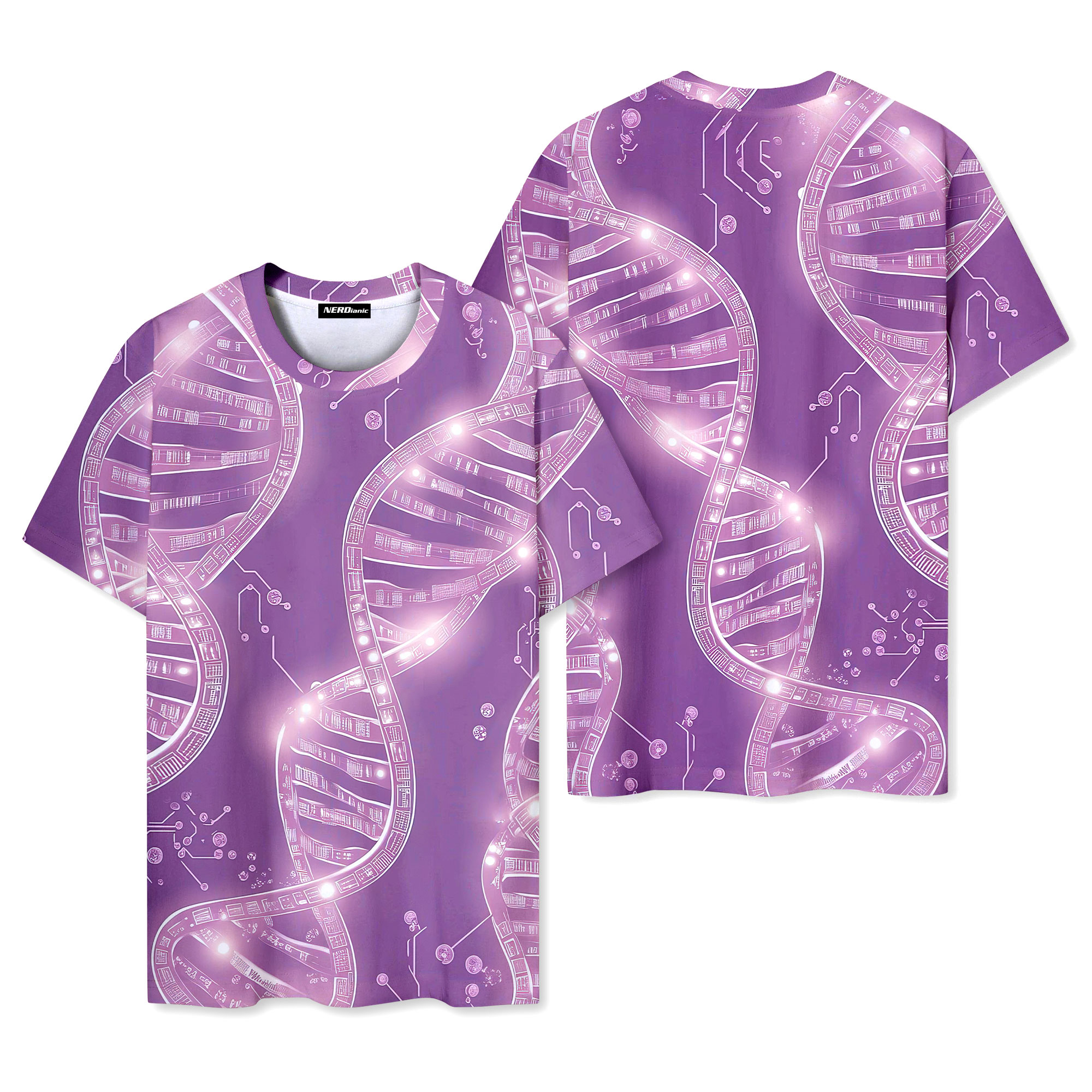 DNA Circuit Board Nerd Graphic T Shirt