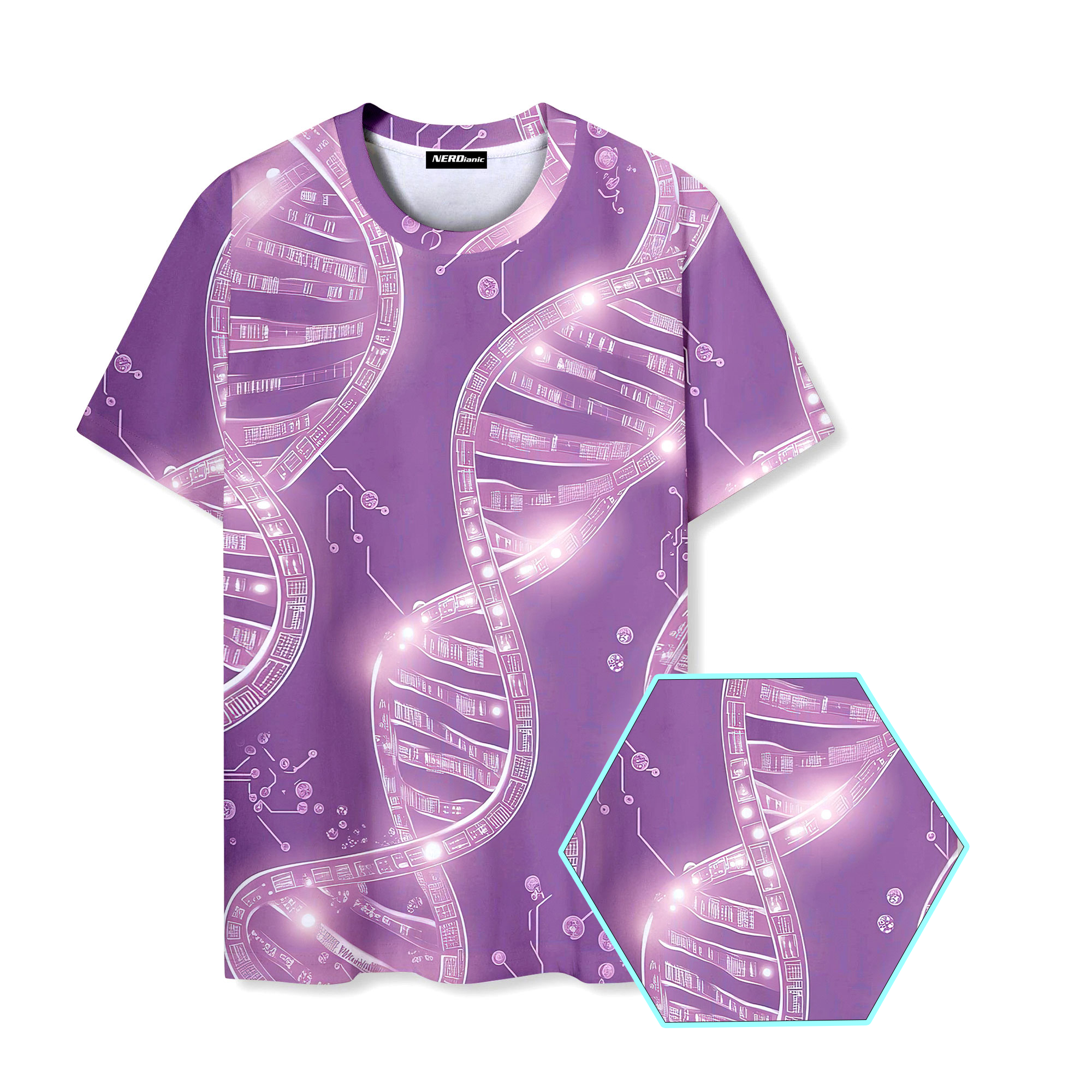 DNA Circuit Board Nerd Graphic T Shirt
