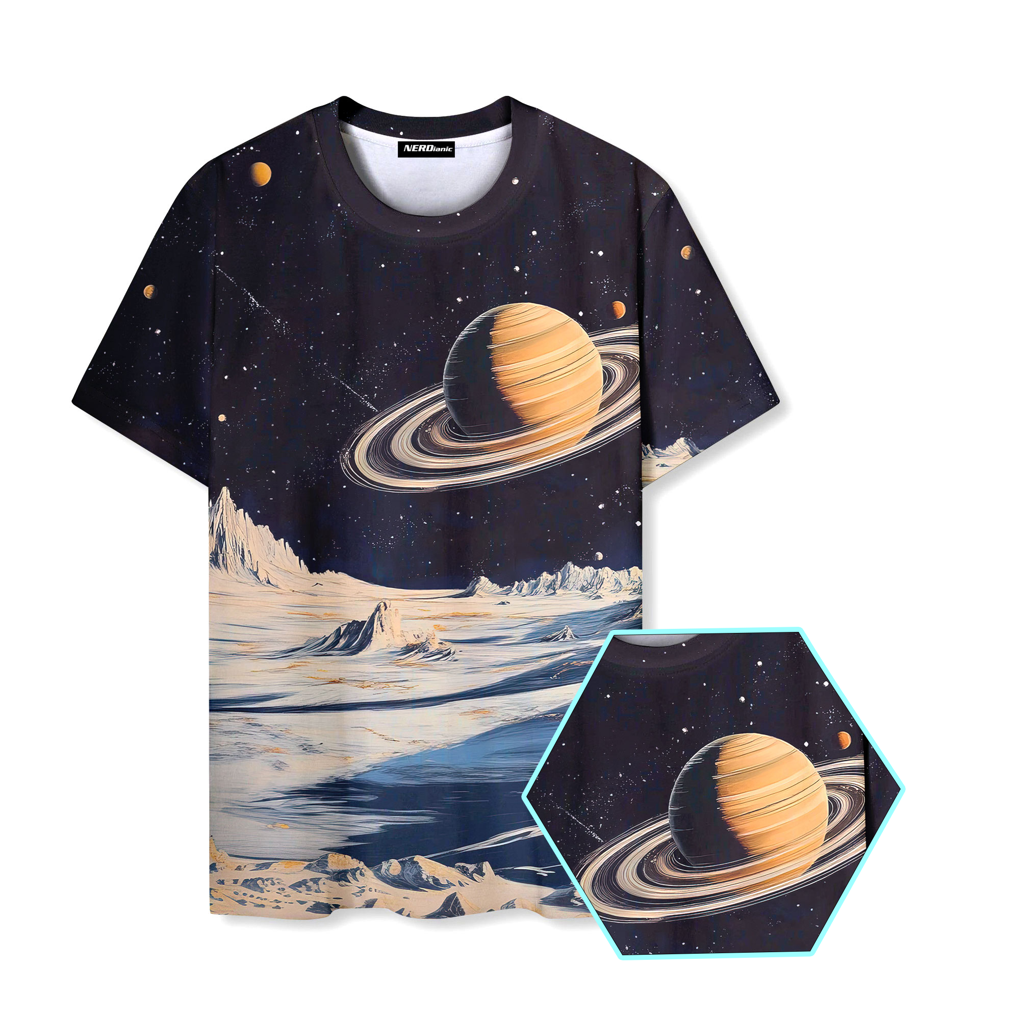 Saturn Retro Space Graphic T-Shirt