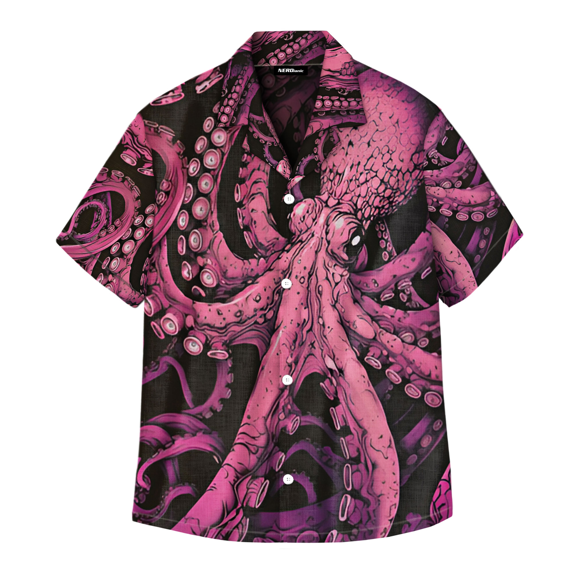 Pink Giant Octopus Geek Hawaiian Shirt