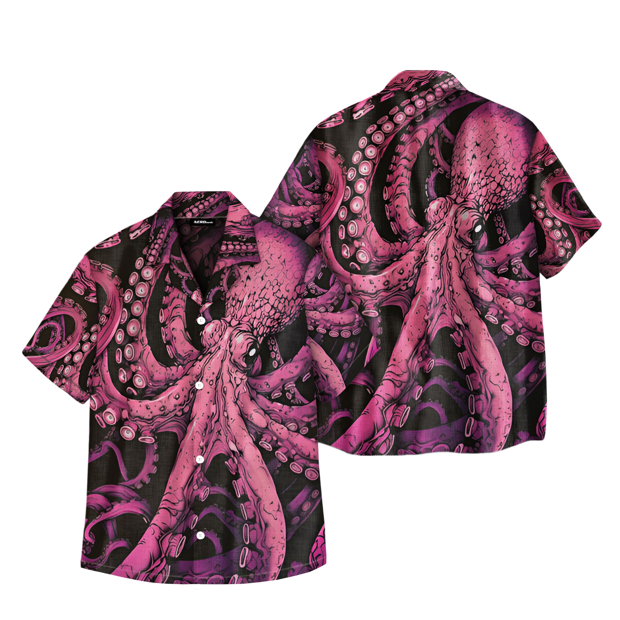Pink Giant Octopus Geek Hawaiian Shirt