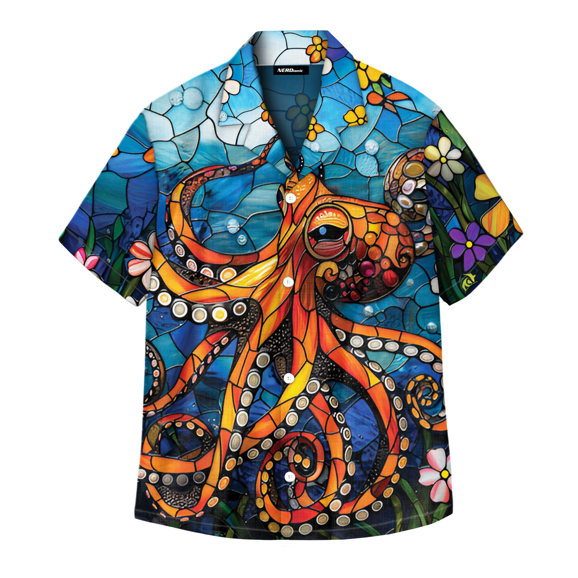 Colorful Giant Octopus Geek Hawaiian Shirt