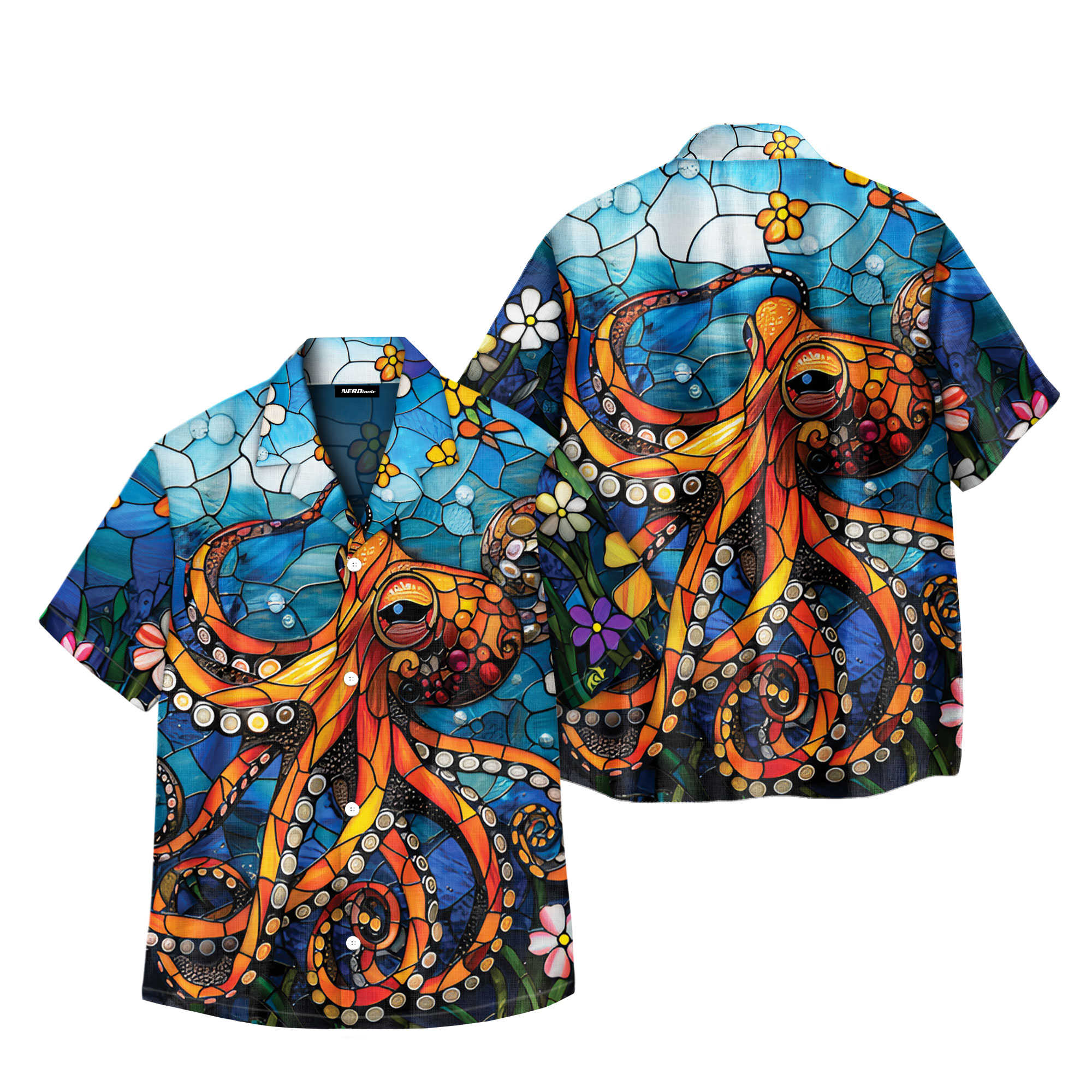 Colorful Giant Octopus Geek Hawaiian Shirt