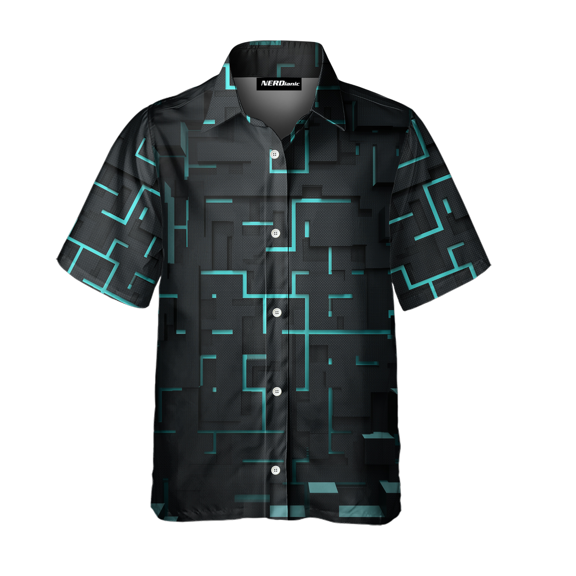 Circuit Blocks Technology Button Up Shirt