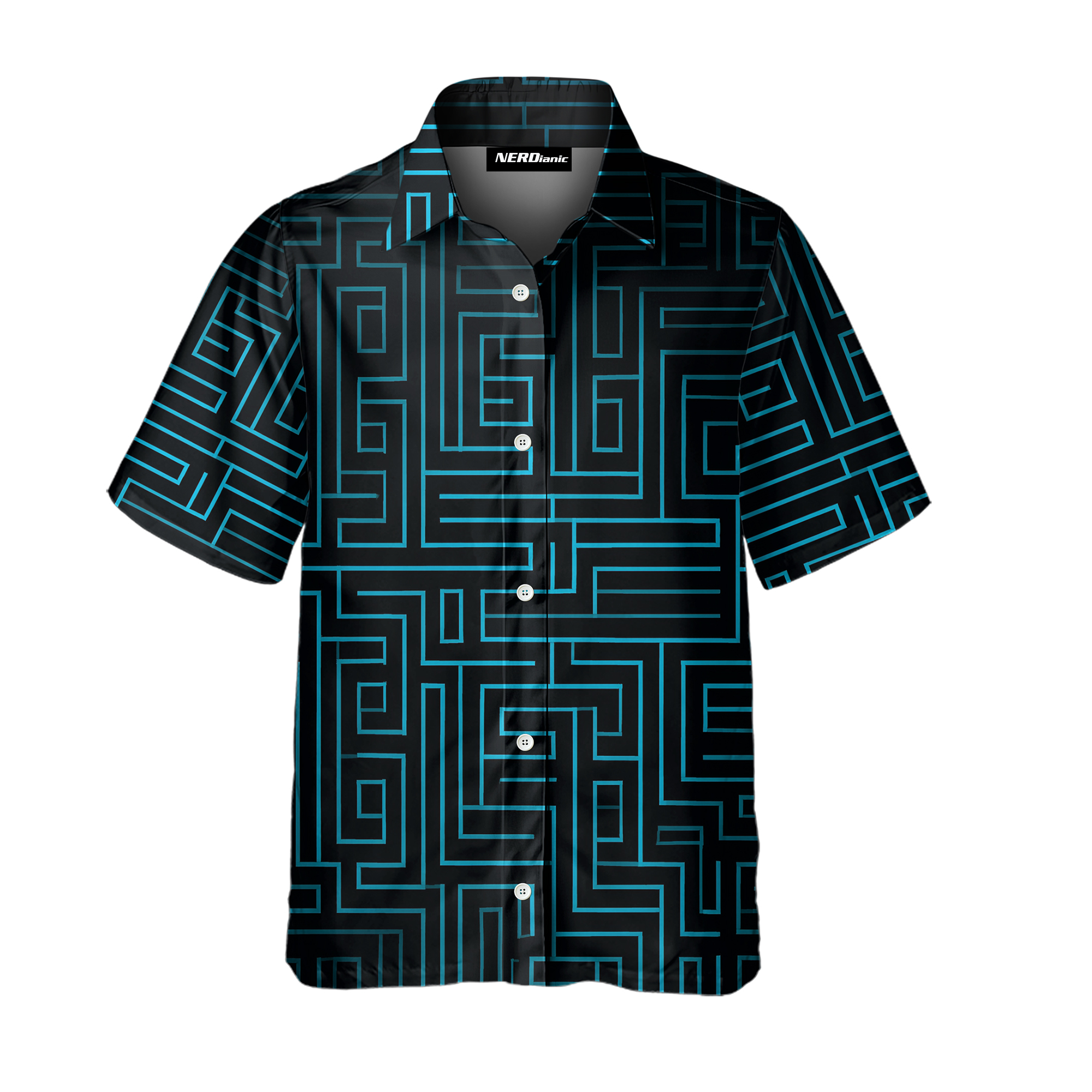 Blue Matrix Technology Button Up Shirt