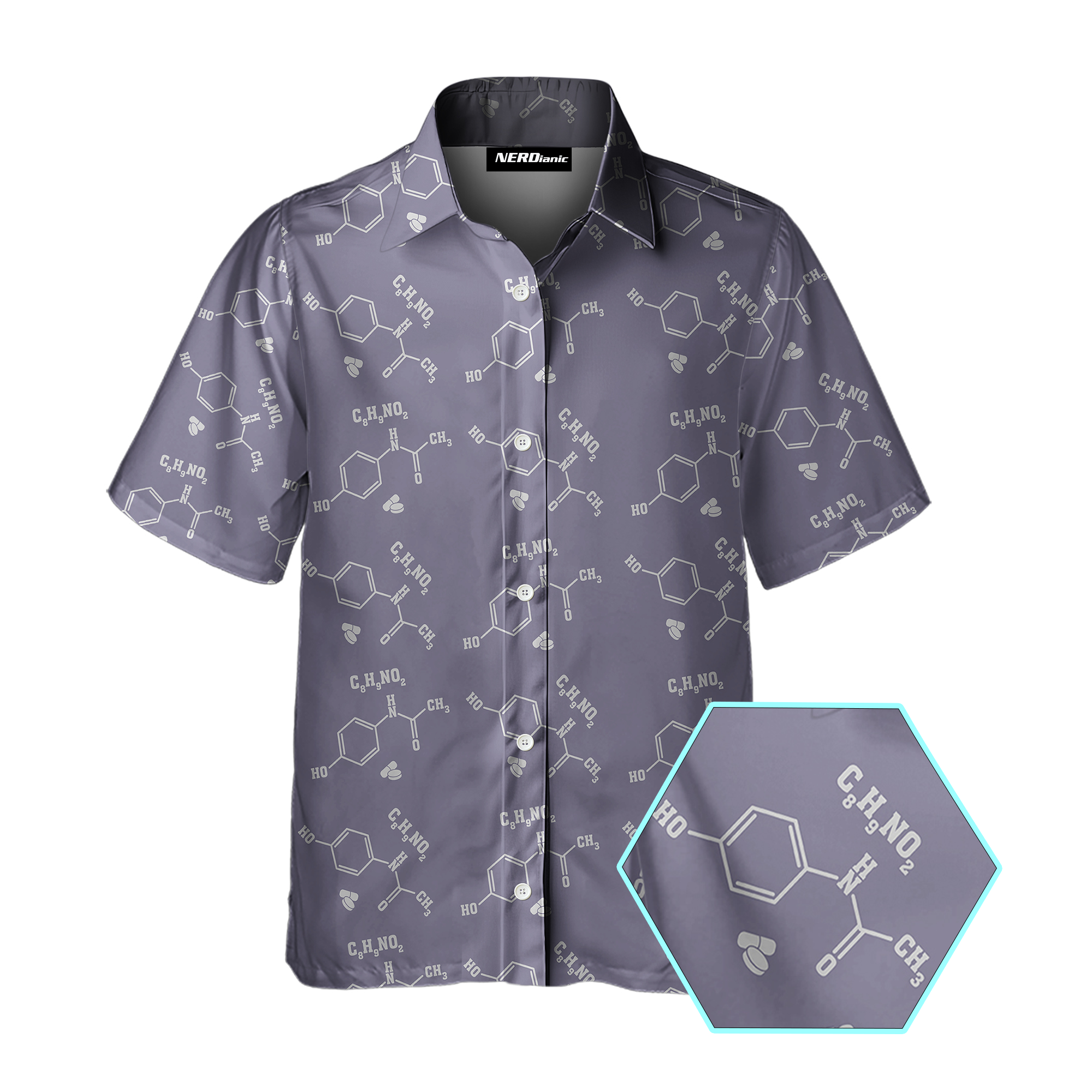 C8H9NO2 Caffeine Backup Plan Button Up Shirt