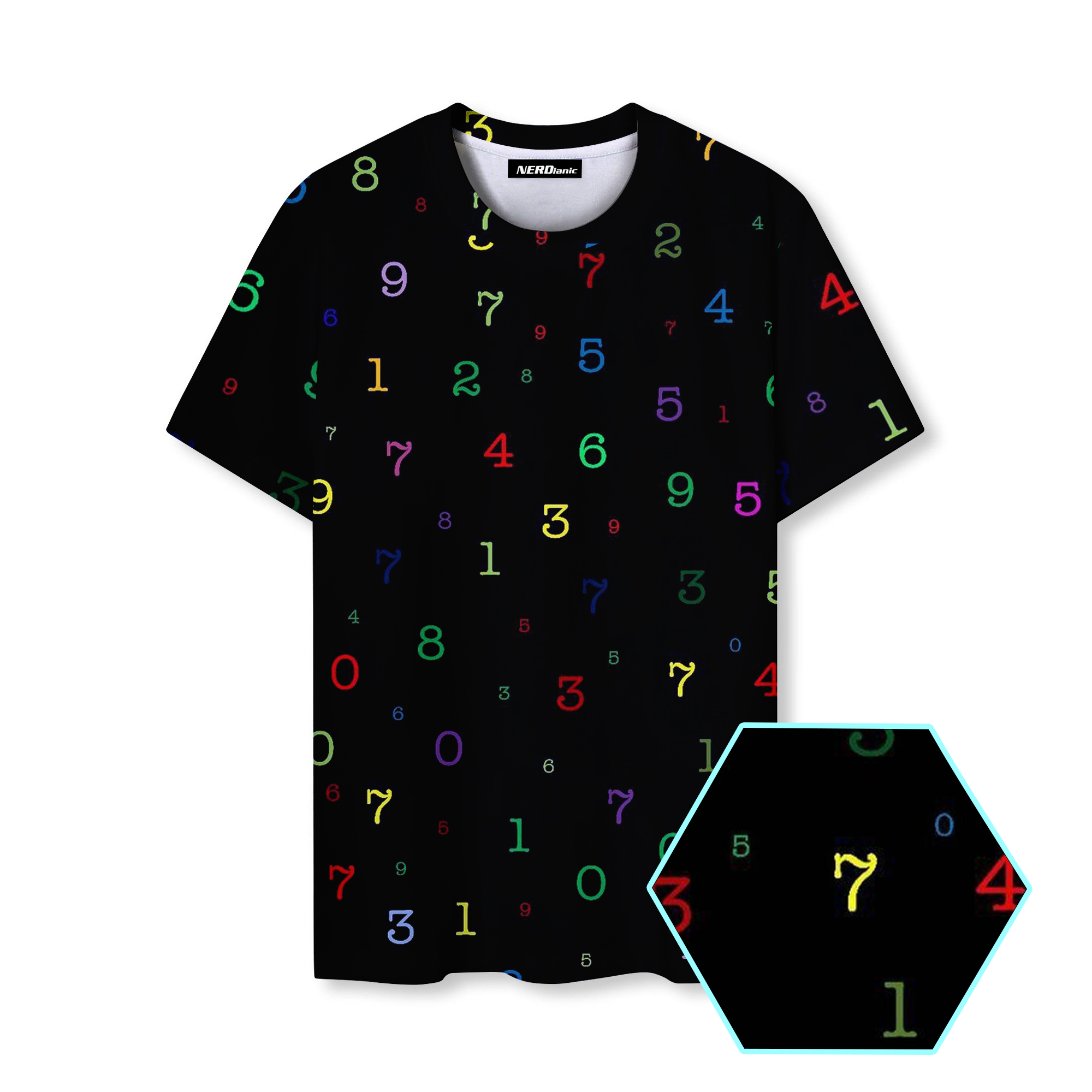 Colorful Number Math Graphic T-Shirt