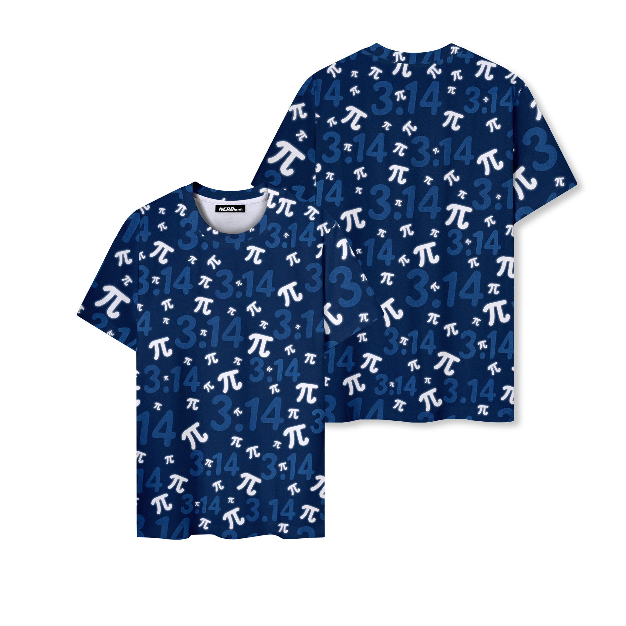 Blue Pi Math Nerd Graphic T-Shirt