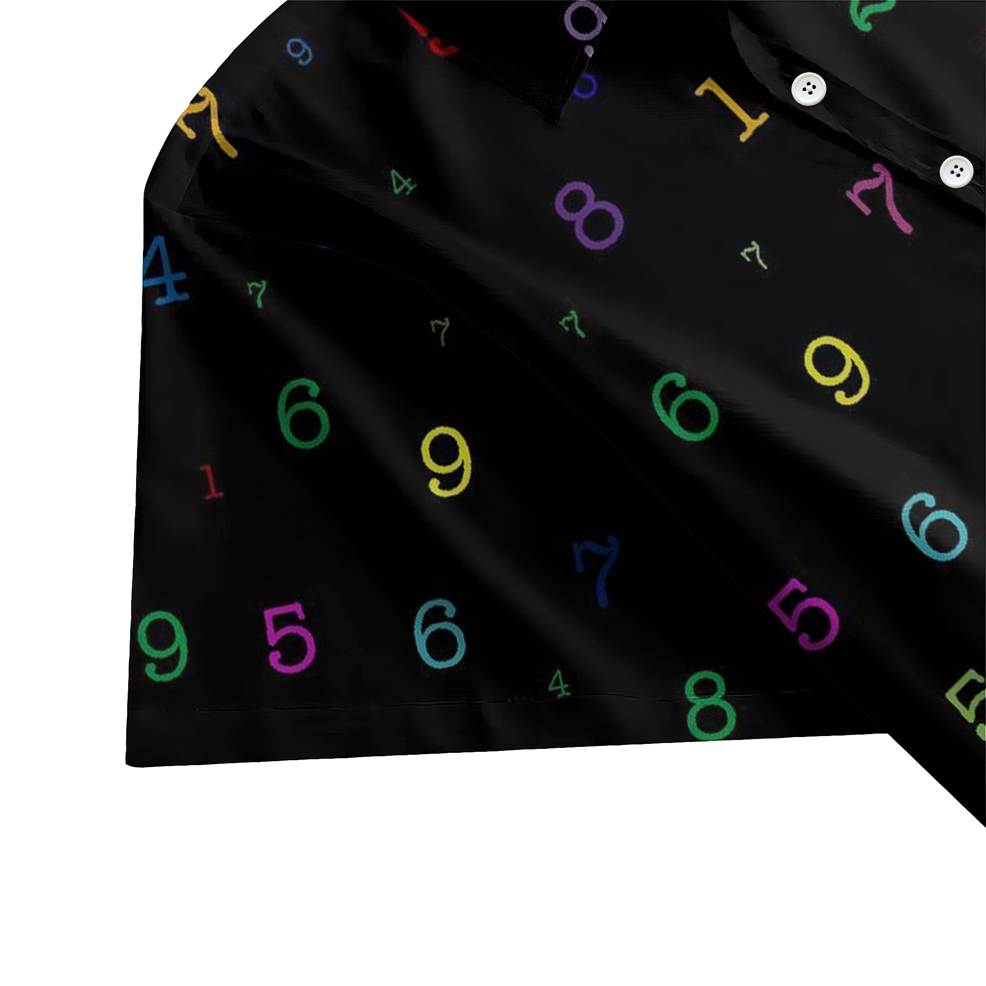 Colorful Number Math Button Up Shirt