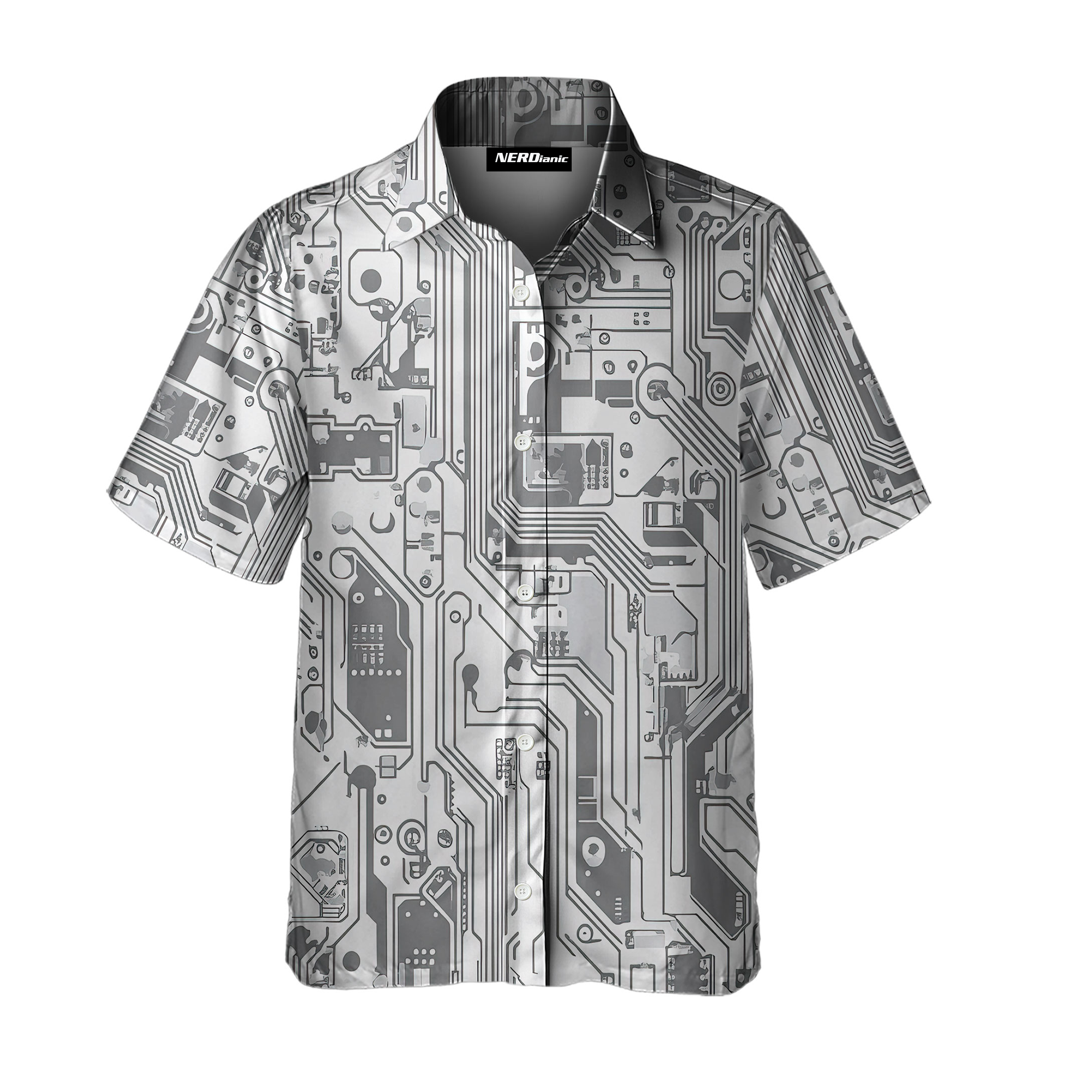 Circuit Board Nerdy Science Button Up Shirt