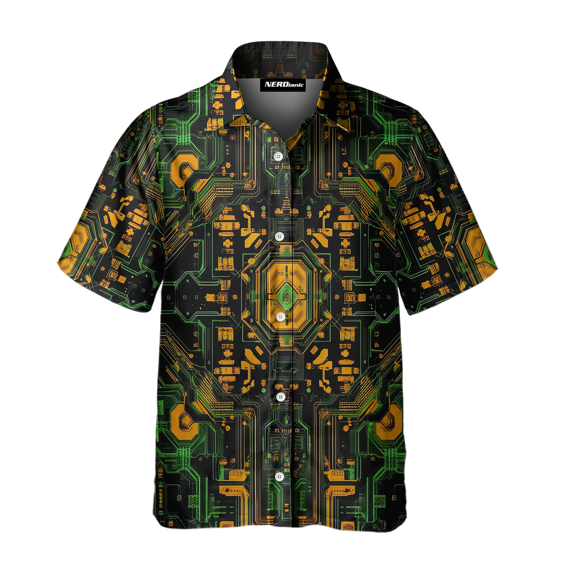 Circuit Boards Computer Science Button Shirt