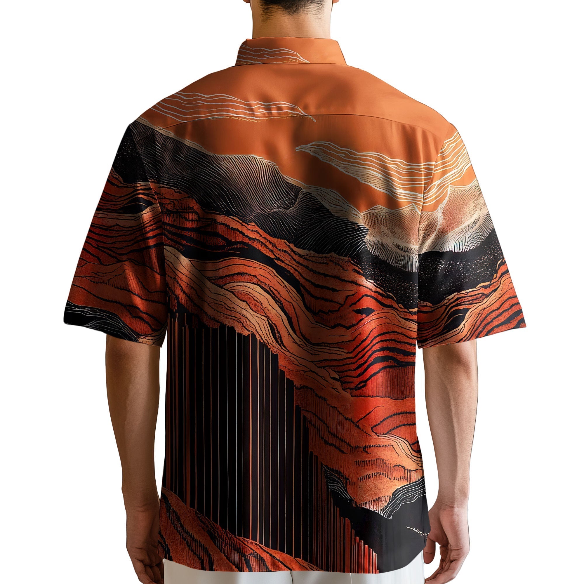 Mars Landscape Retro Space Button Up Shirt