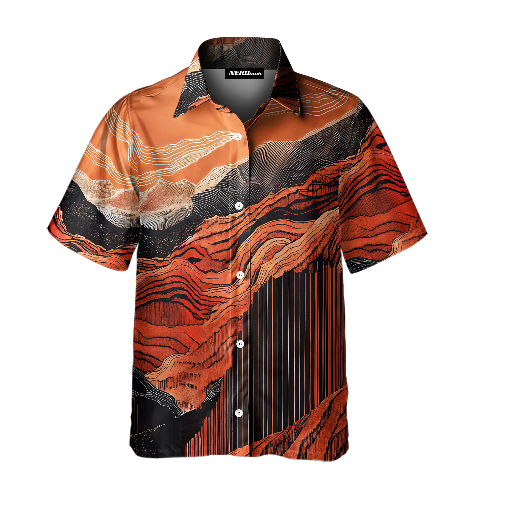 Mars Landscape Retro Space Button Up Shirt