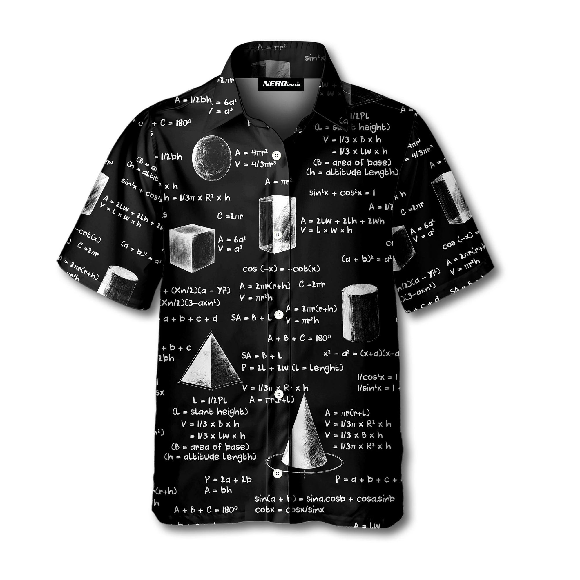 Math Formula Science Button Up Shirt