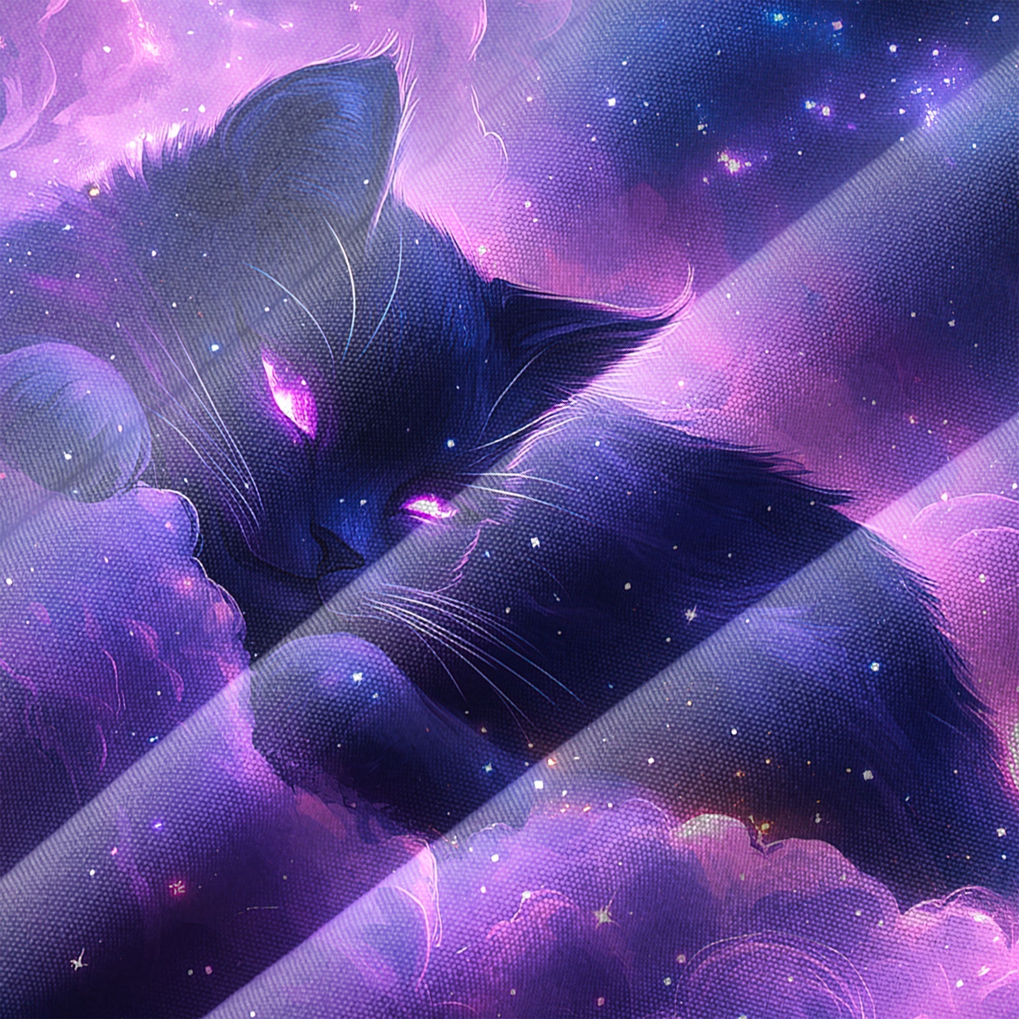 Galaxy With Cat Nerdy Retro Space Button Up Shirt