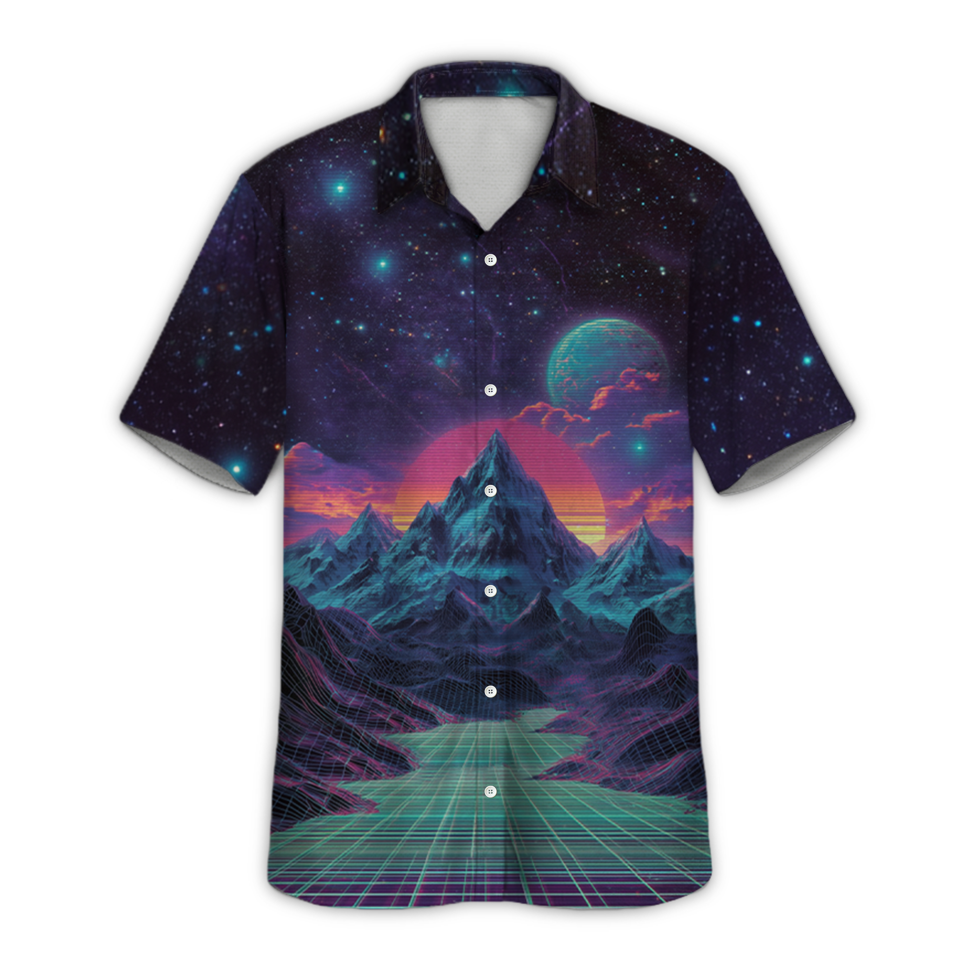 Spacewaves Retro Space Button Up Shirt