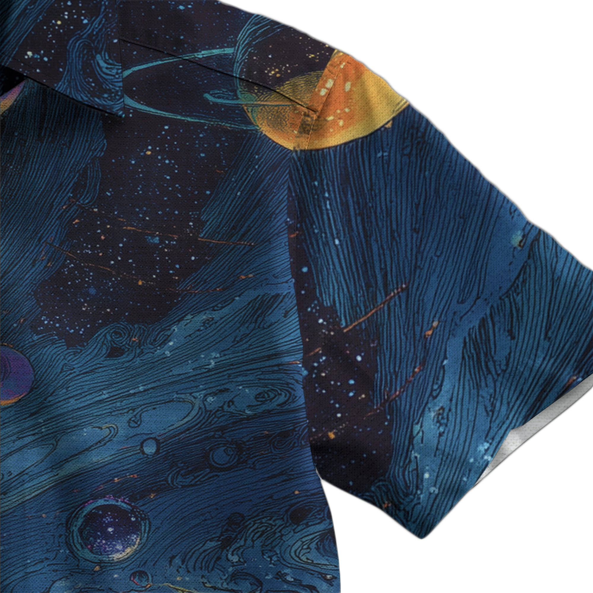 Cosmic Planet Retro Space Button Up Shirt