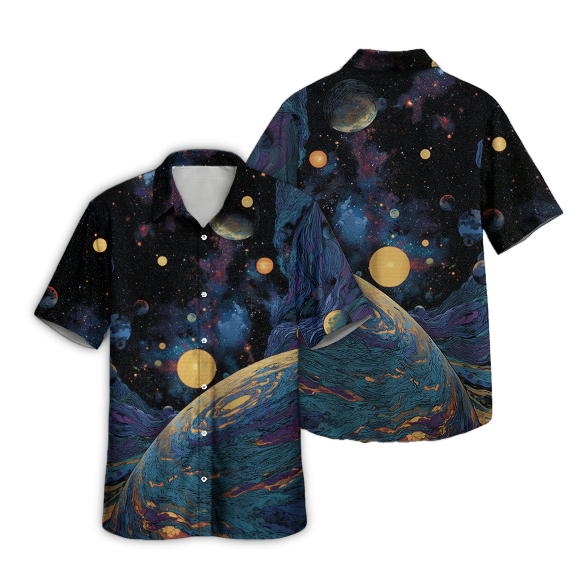 Deep Universe Retro Space Button Up Shirt