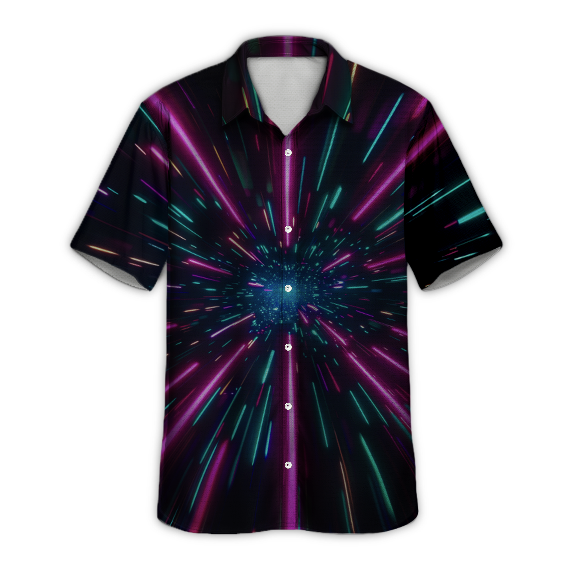 Galaxy Black Retro Space Button Up Shirt