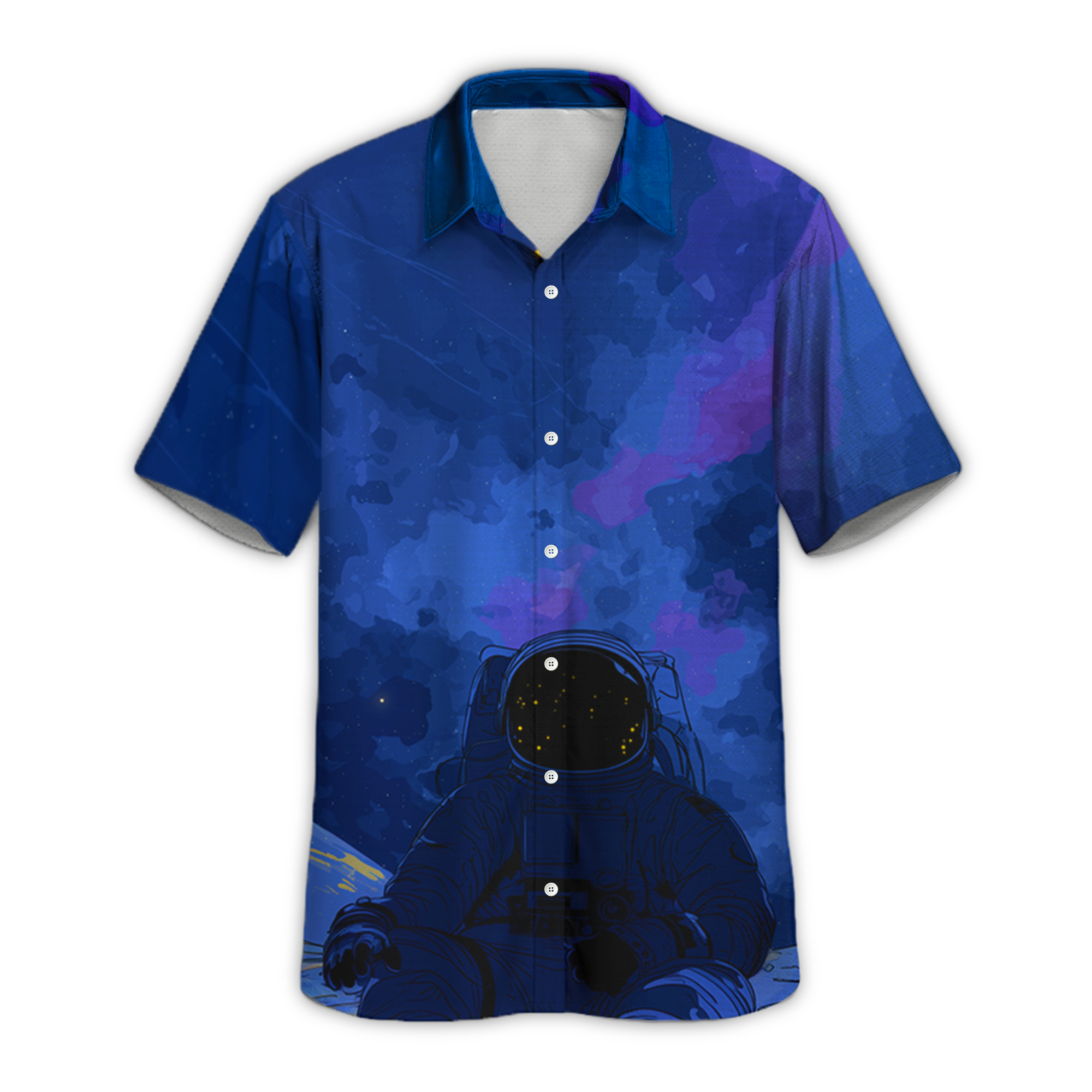 Astronauts Travel Retro Space Button Up Shirt