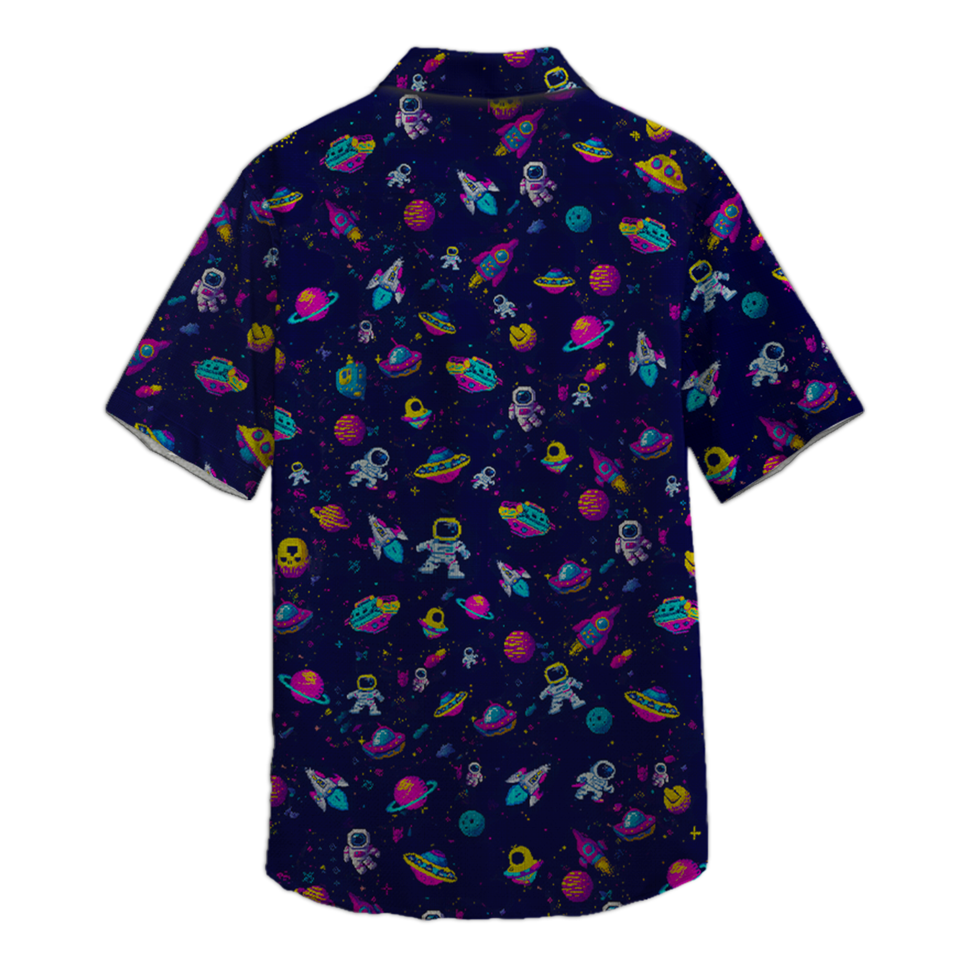 Astronauts Pixels Retro Space Button Up Shirt