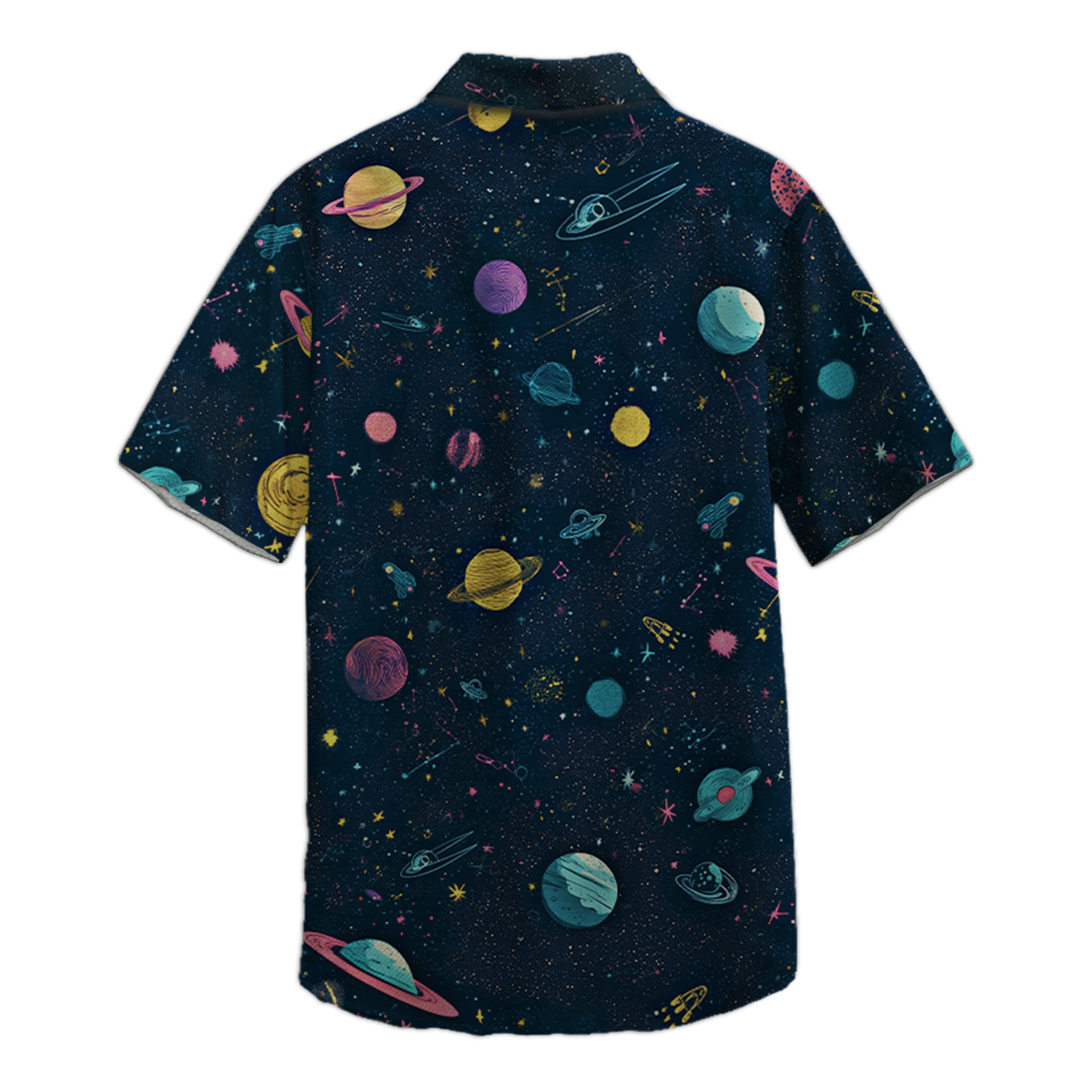 Space Galaxy Themed Retro Space Button Up Shirt