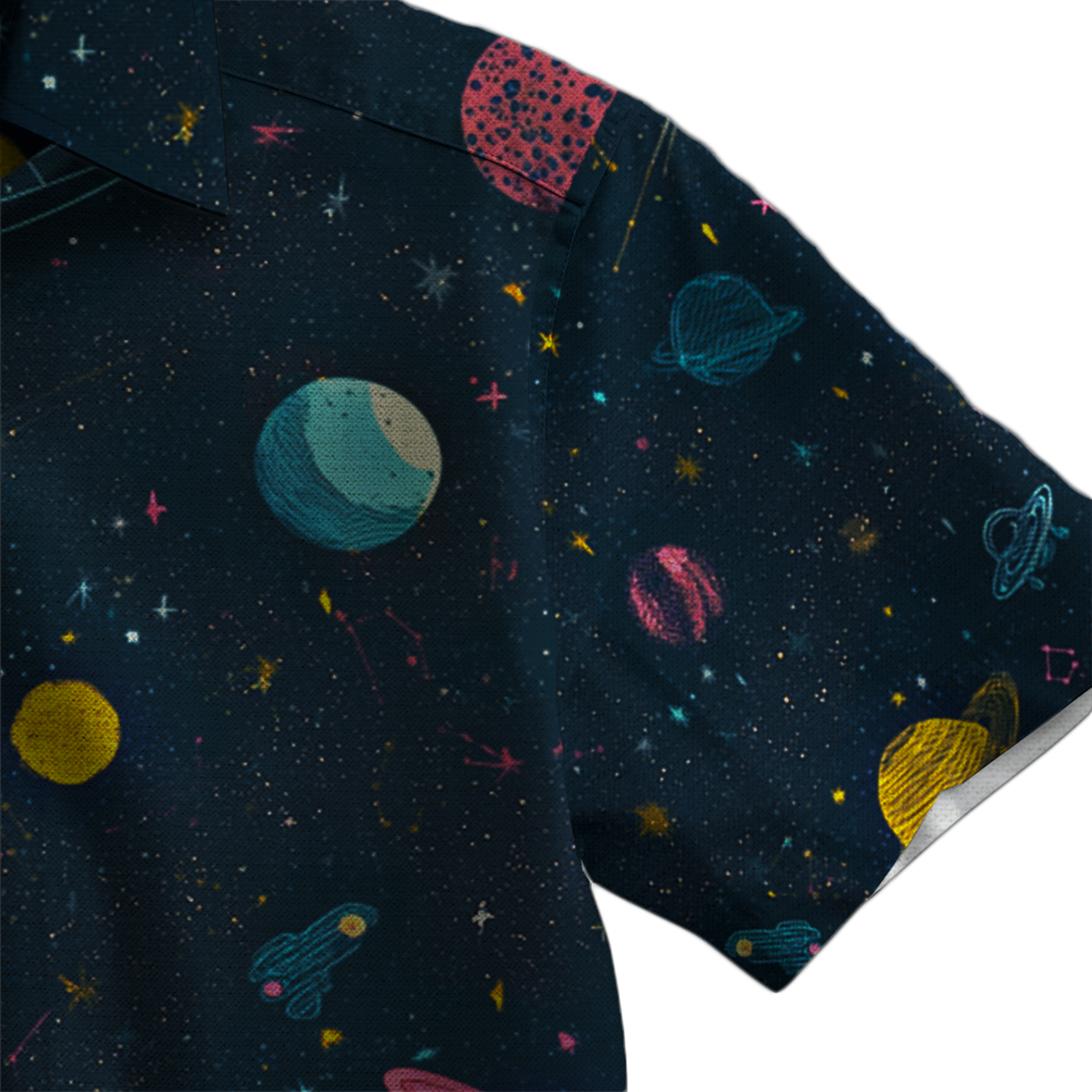 Space Galaxy Themed Retro Space Button Up Shirt