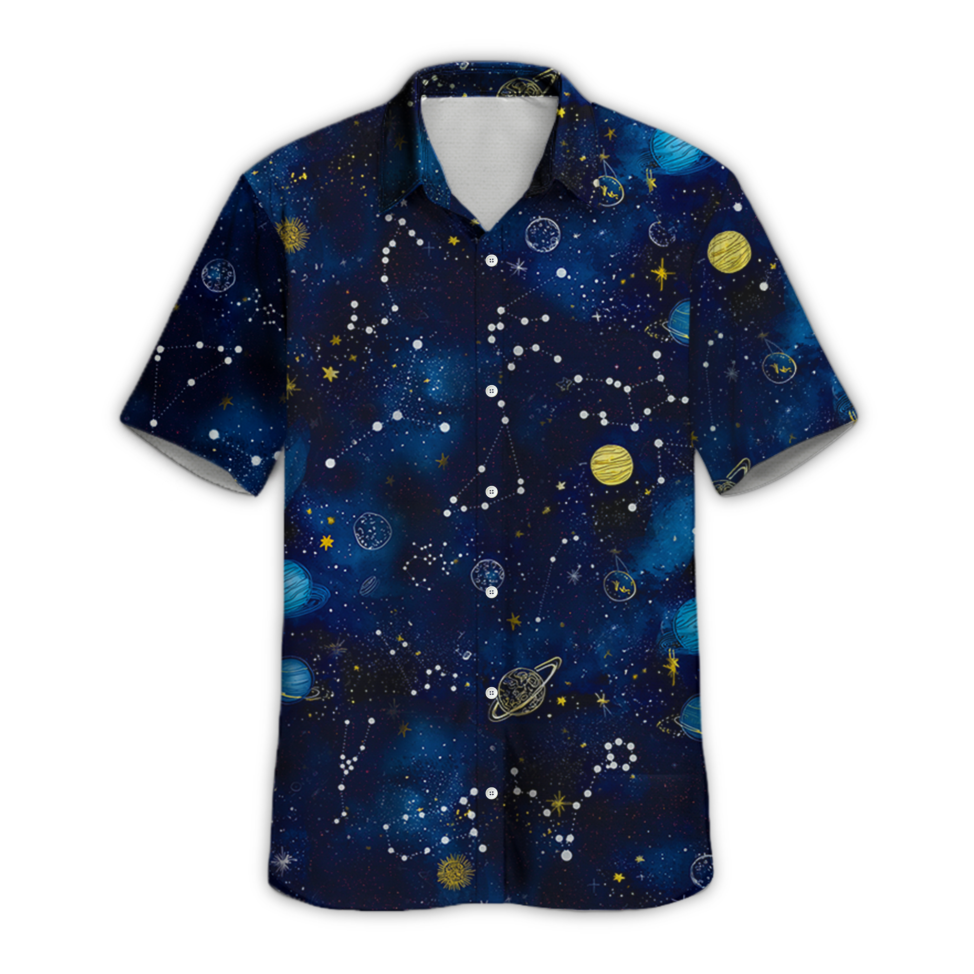 Planet Galaxy Retro Space Button Up Shirt