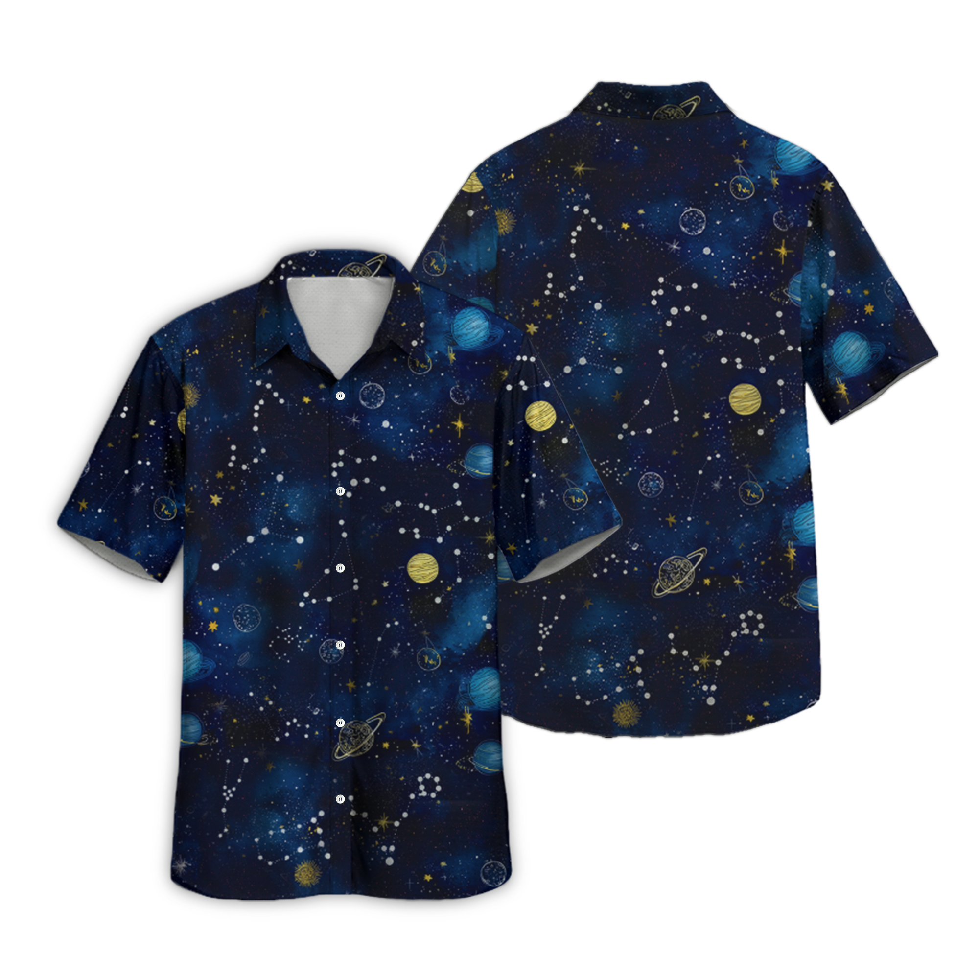 Planet Galaxy Retro Space Button Up Shirt