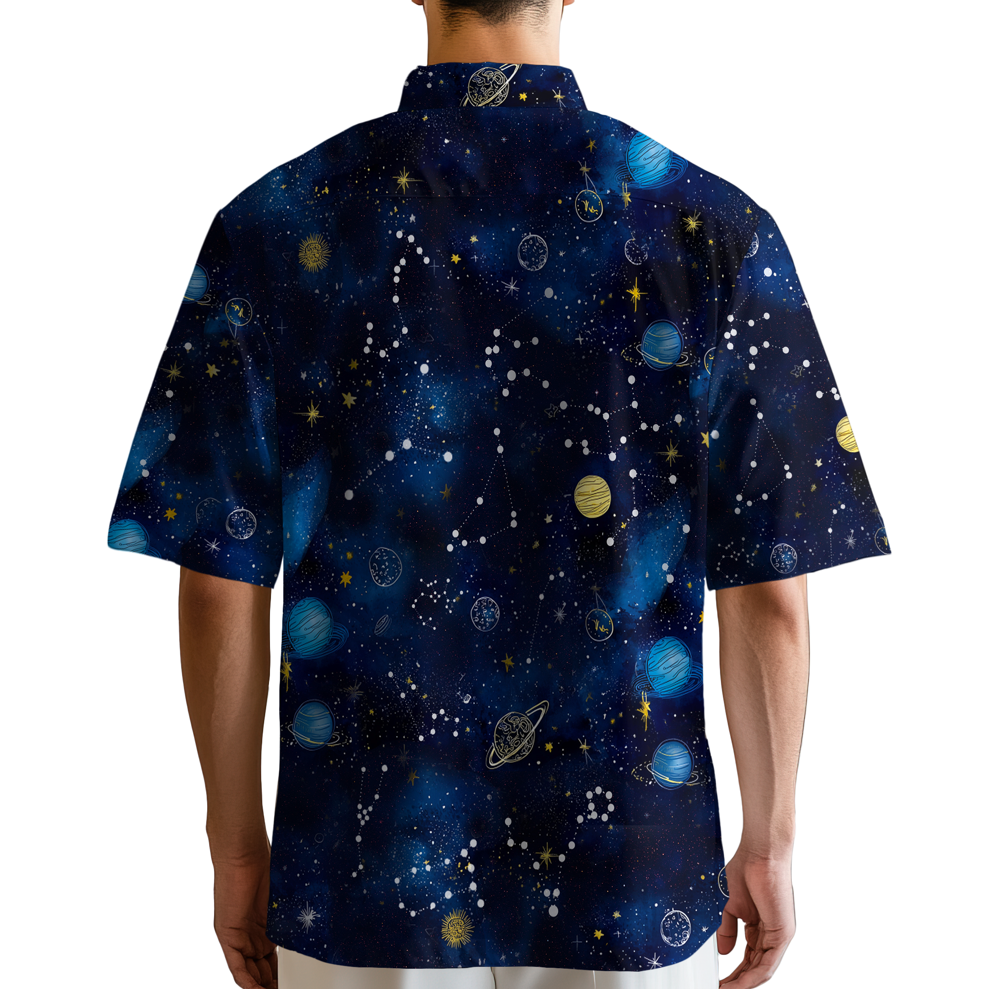 Planet Galaxy Retro Space Button Up Shirt