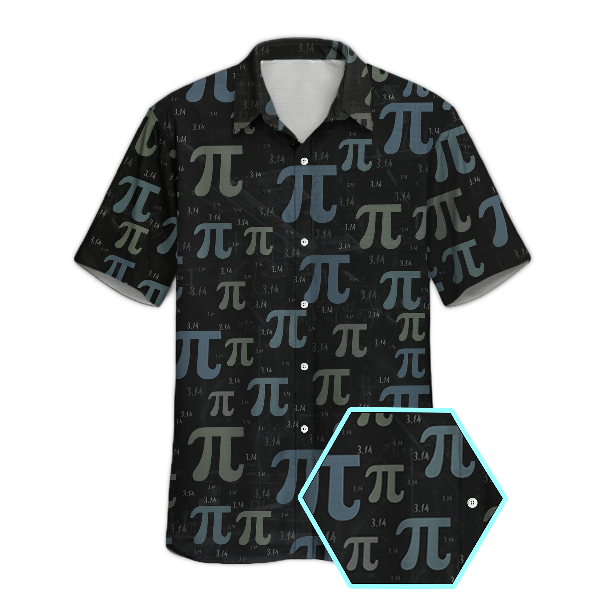 Pi Math Black Button Up Shirt