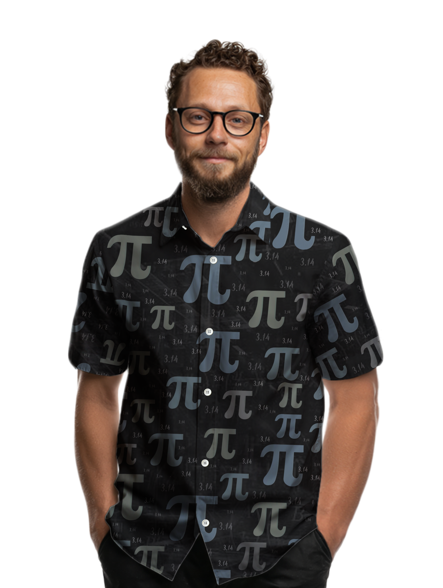 Pi Math Black Button Up Shirt