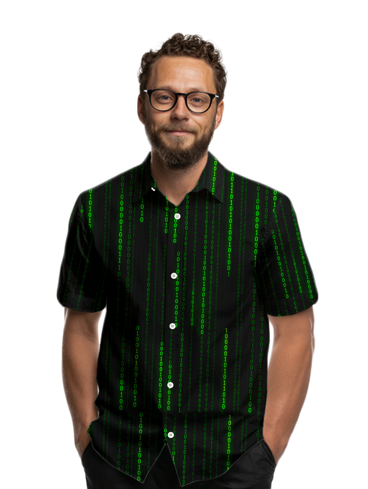 Binary Flow Technology Button Up Shirt