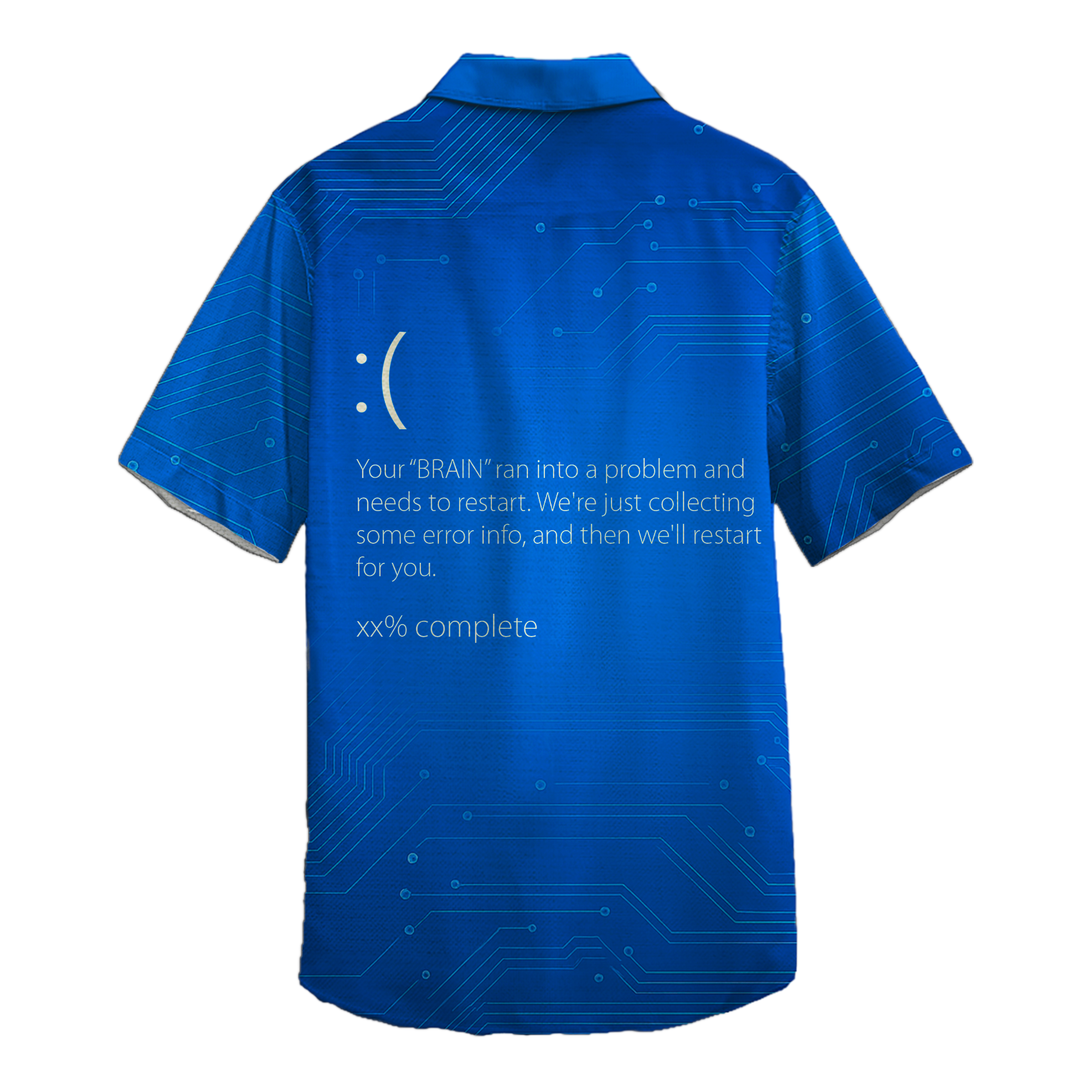 Blue Screen of Death Technology Button Up Shirt