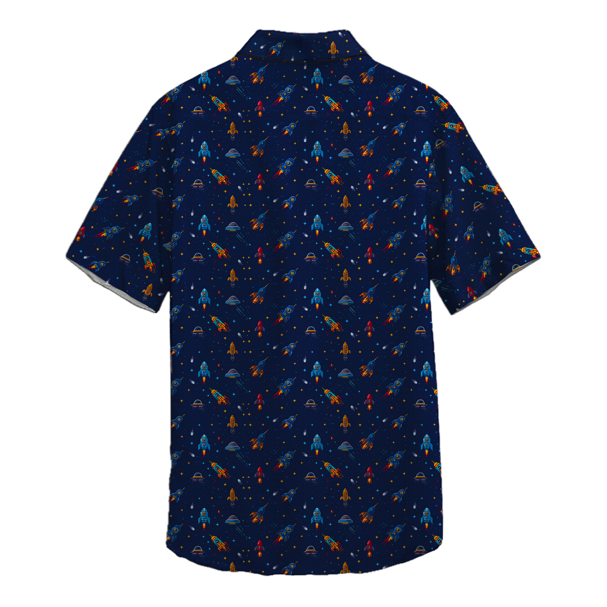 8-Bit Outer Space Button Up Shirt