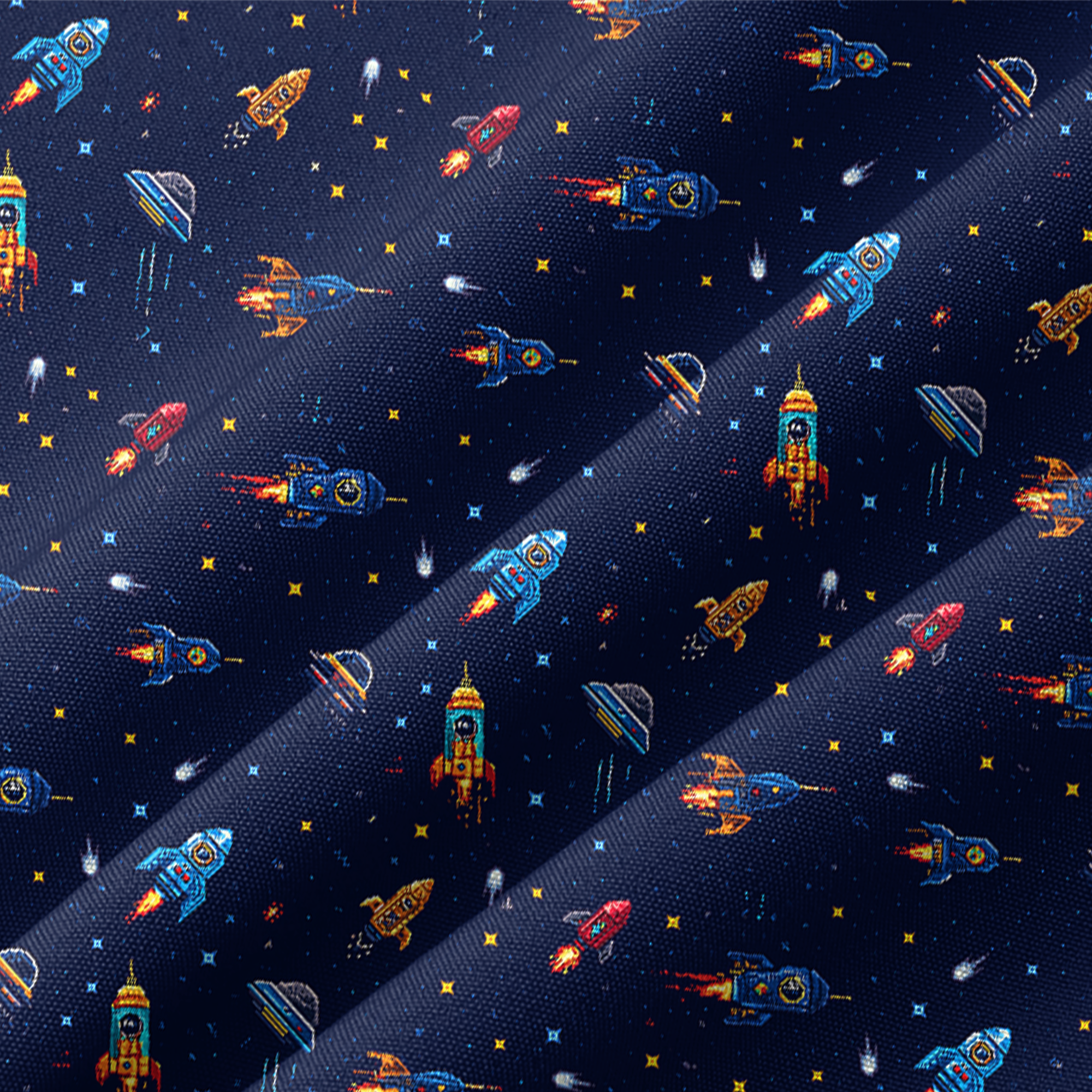 8-Bit Outer Space Button Up Shirt