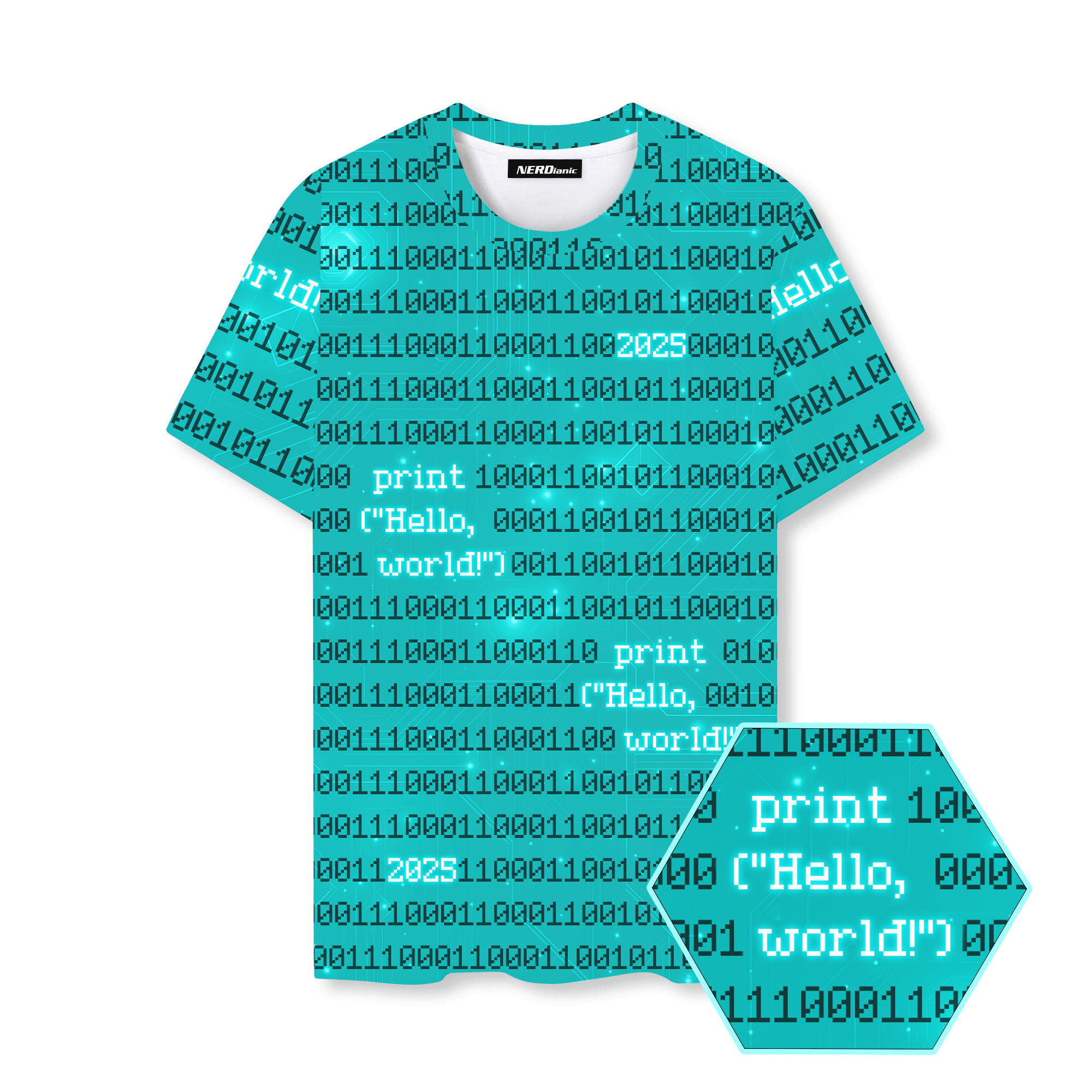 Hello World Binary Nerd Graphic T-Shirt
