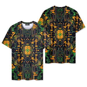 Neon Circuit Board Nerd Graphic T-Shirt