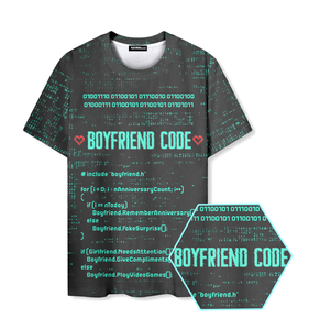 Boyfriend Code Funny Nerd Graphic T-Shirt