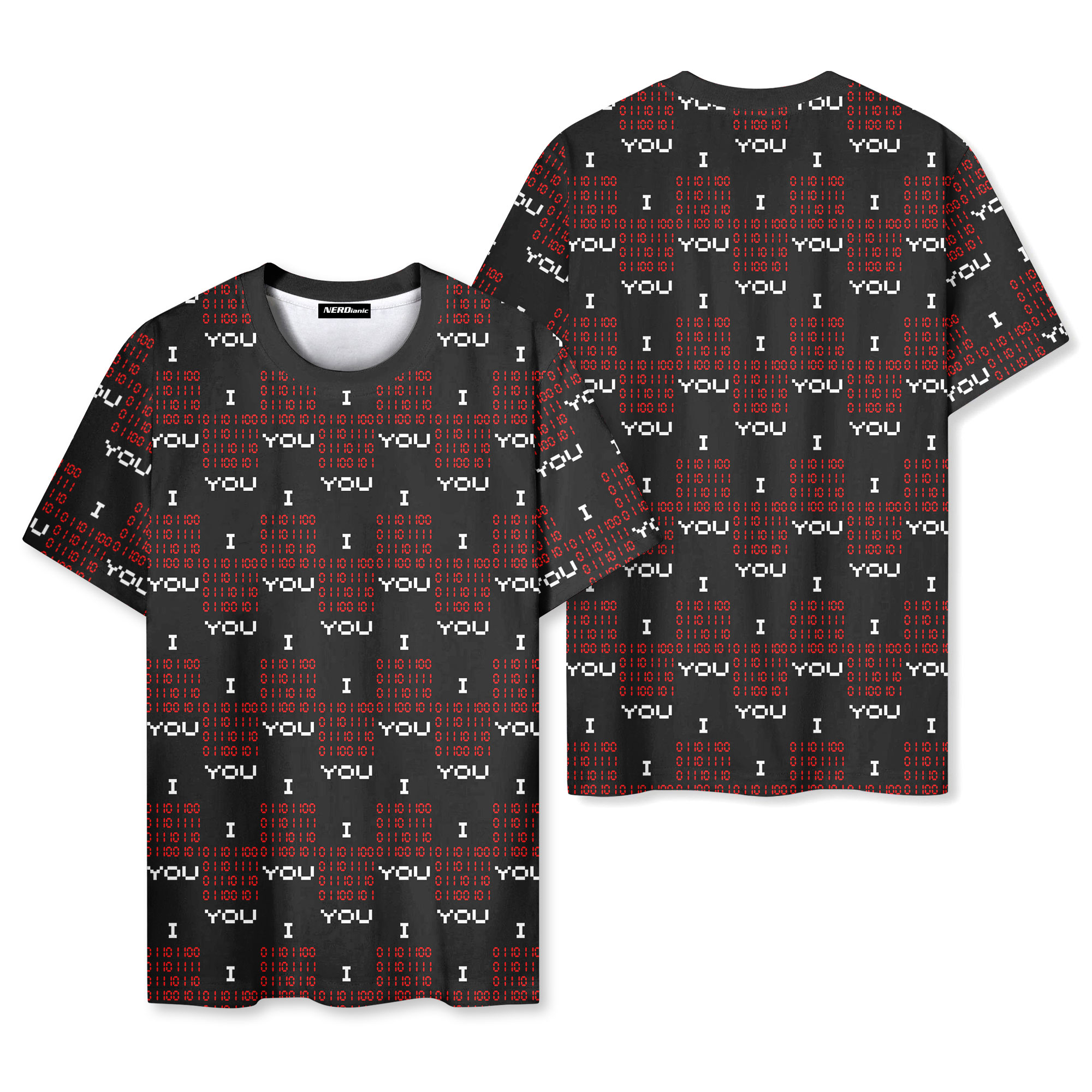 Binary Code Nerd Graphic T-Shirt